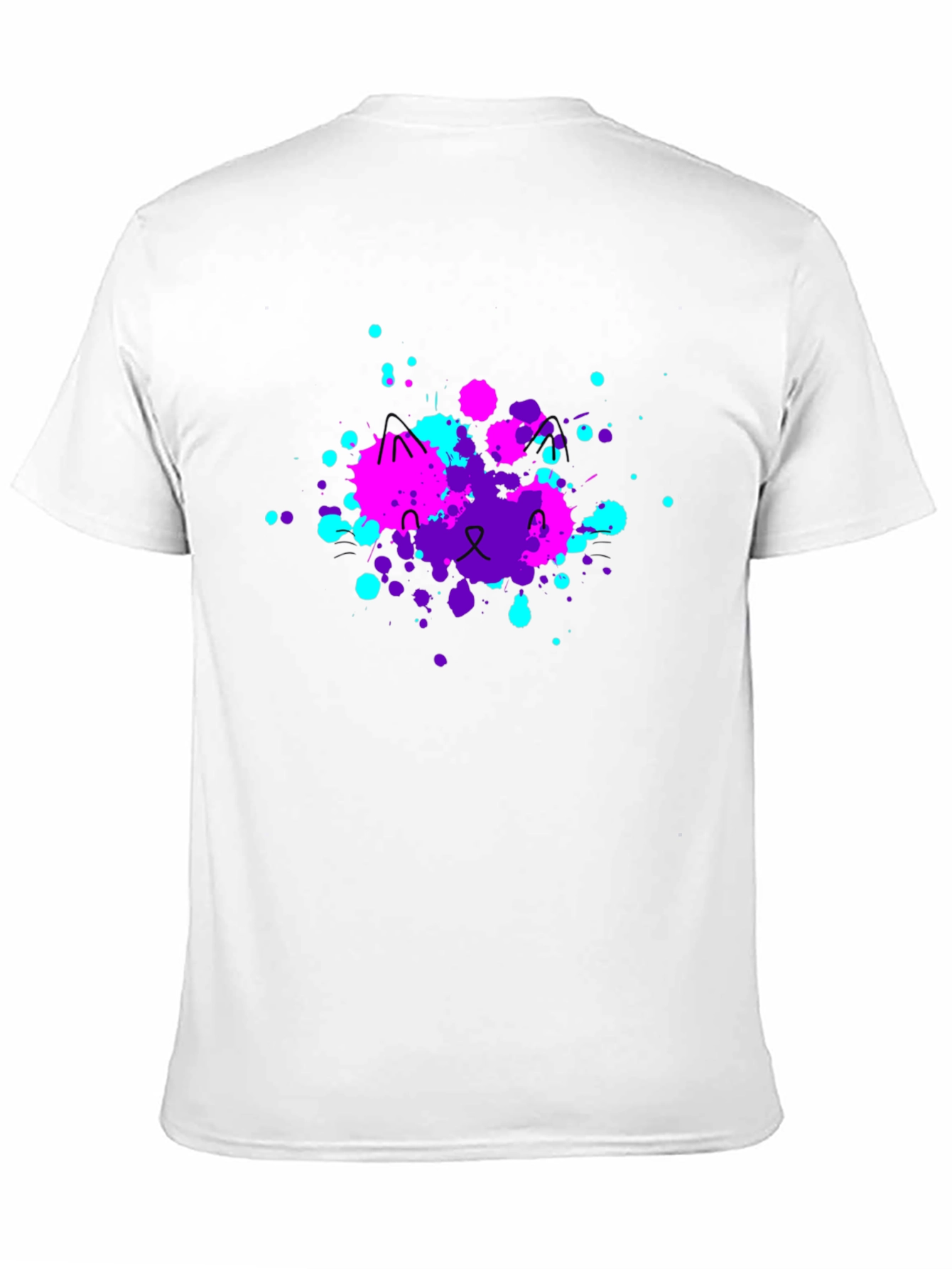 Abstract Cat Splatter Print T-Shirt