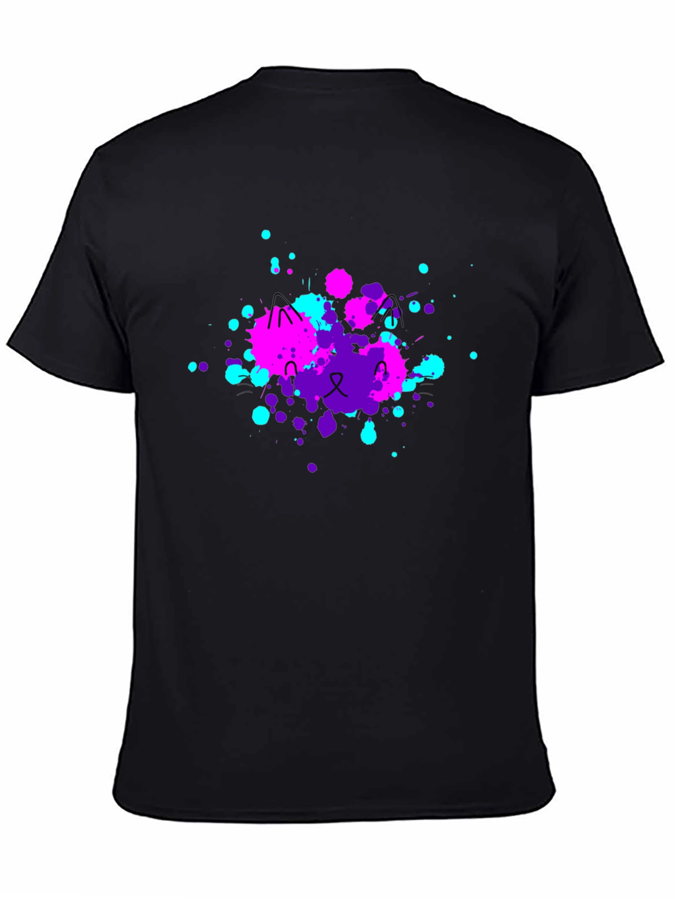 Abstract Cat Splatter Print T-Shirt