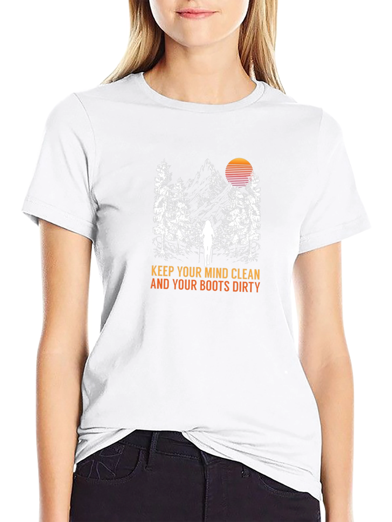 Mind Clean Boots Dirty Black Graphic Tee