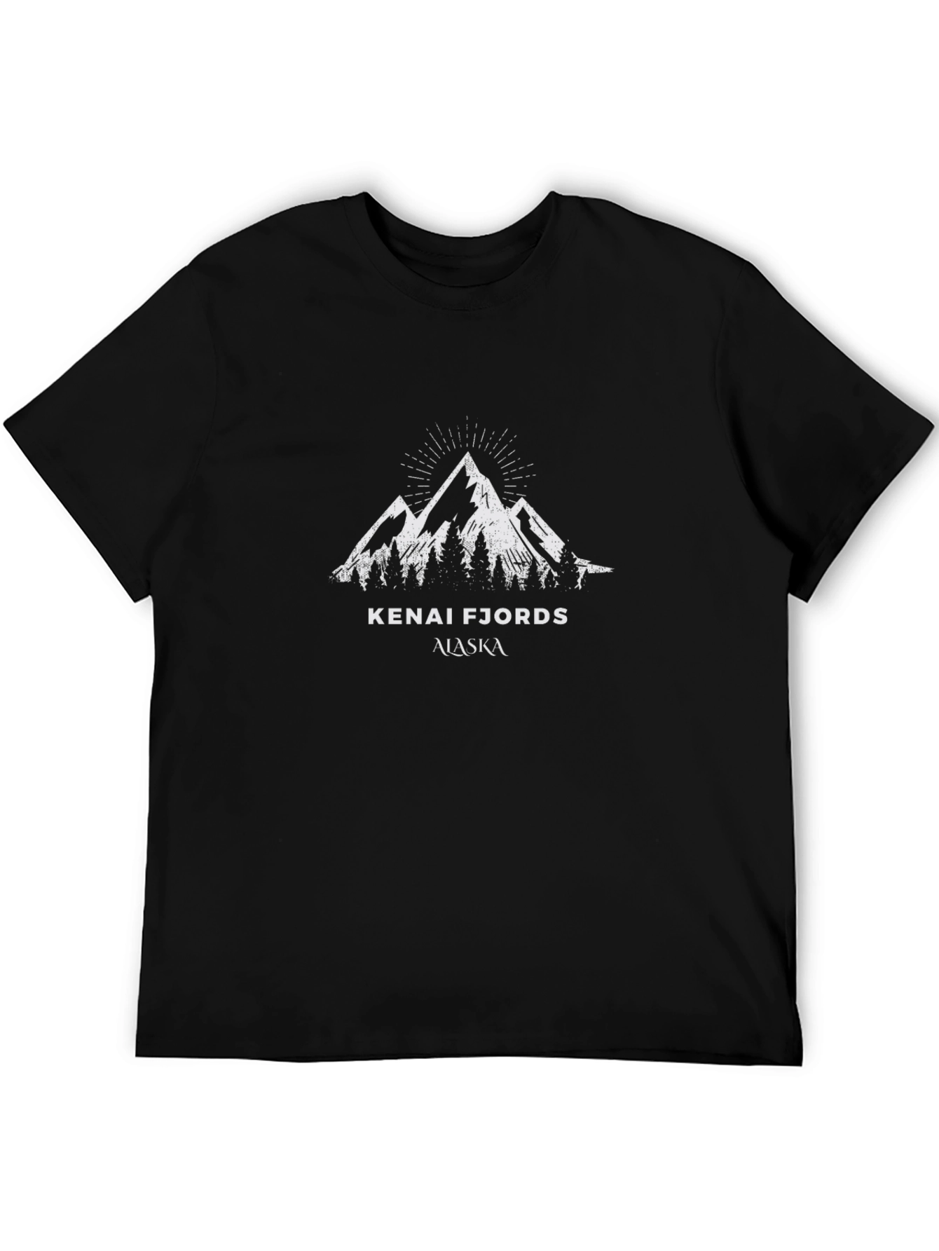 Kenai Fjords Alaska Graphic Tee - Black