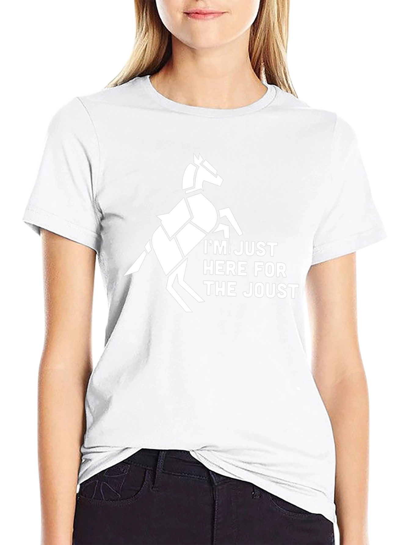 Jousting Horse Graphic Tee - Black Cotton T-Shirt