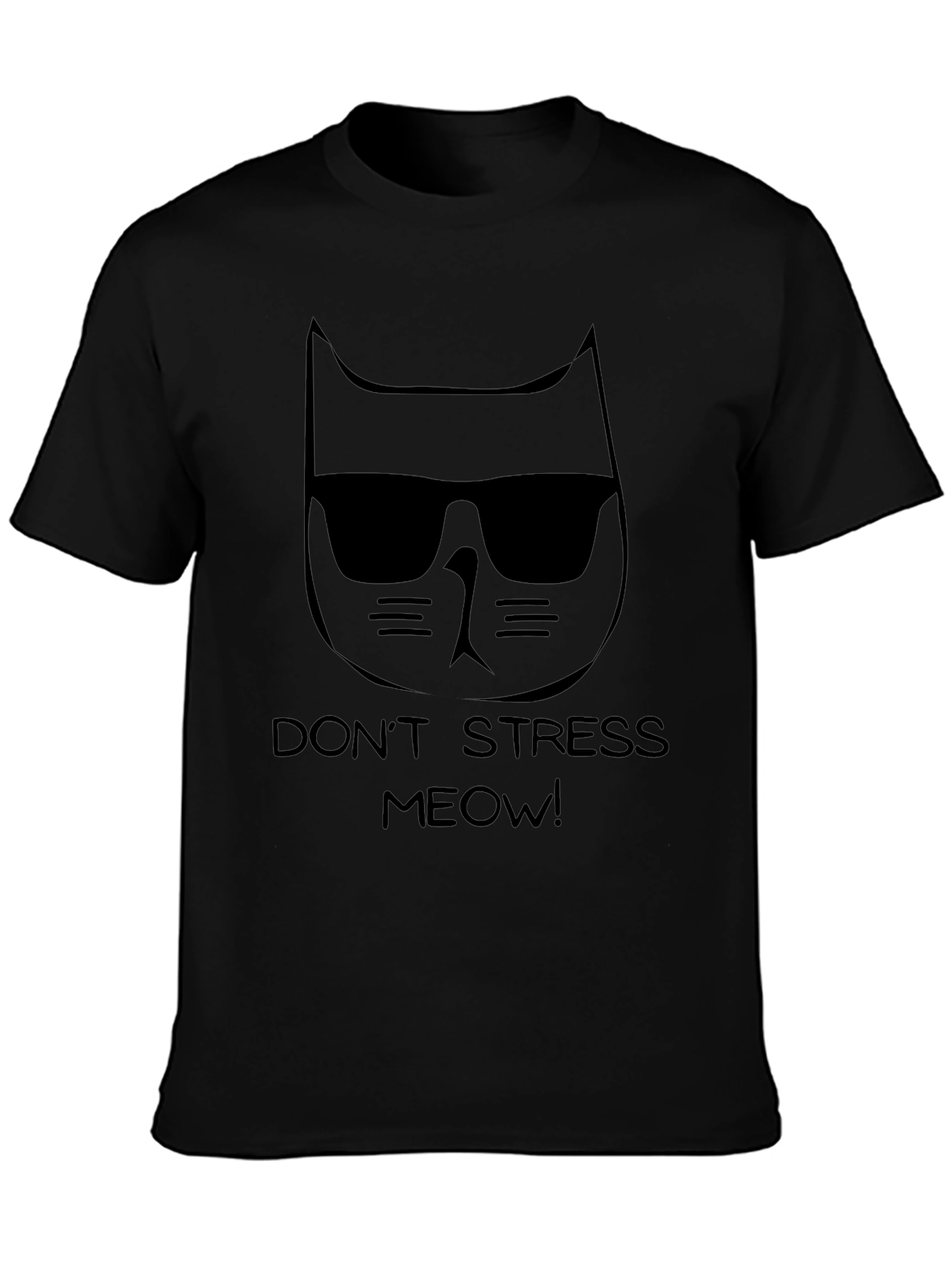 Cool Cat Dont Stress Meow T-Shirt