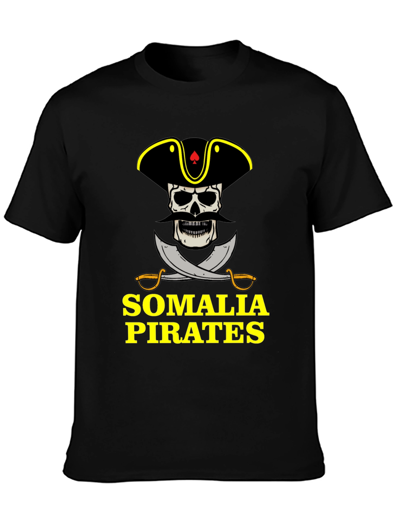 Somalia Pirates T-Shirt - Skull & Swords Design