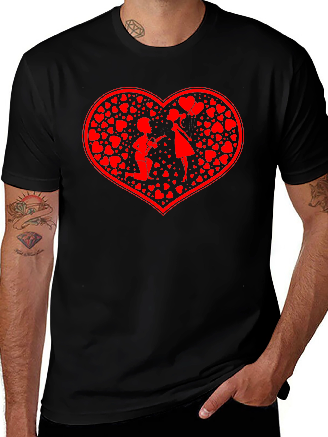 Romantic Heart Graphic T-Shirt