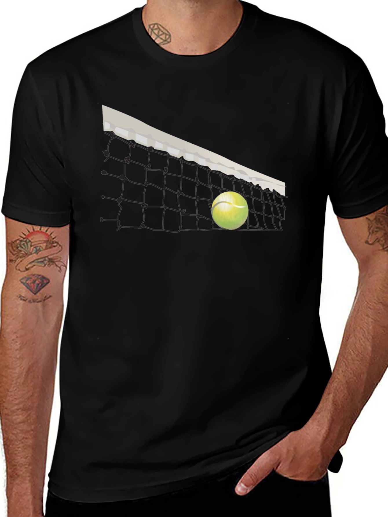 Tennis Net Graphic T-Shirt - Stylish Sportswear