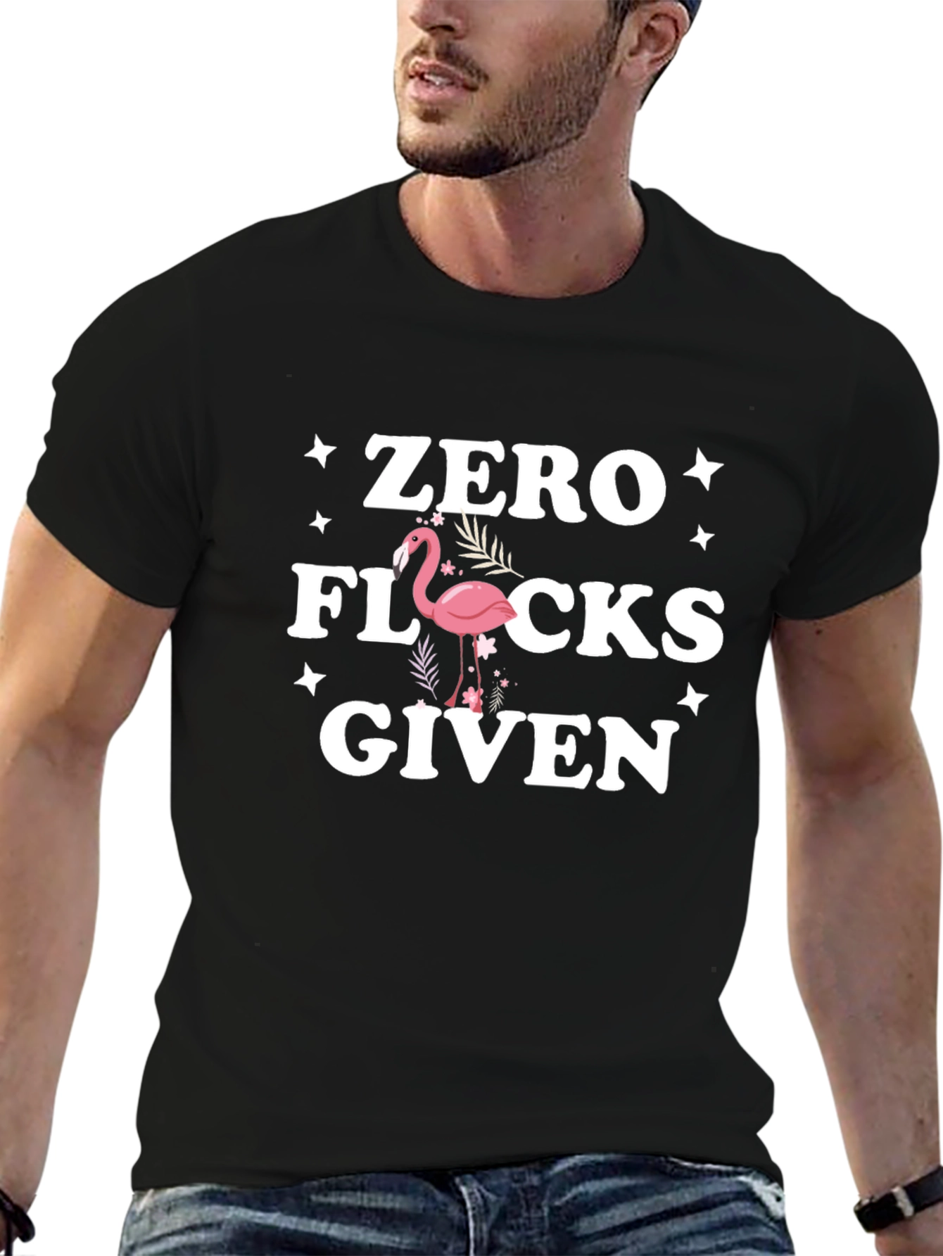 Zero Flocks Given Flamingo Graphic Tee