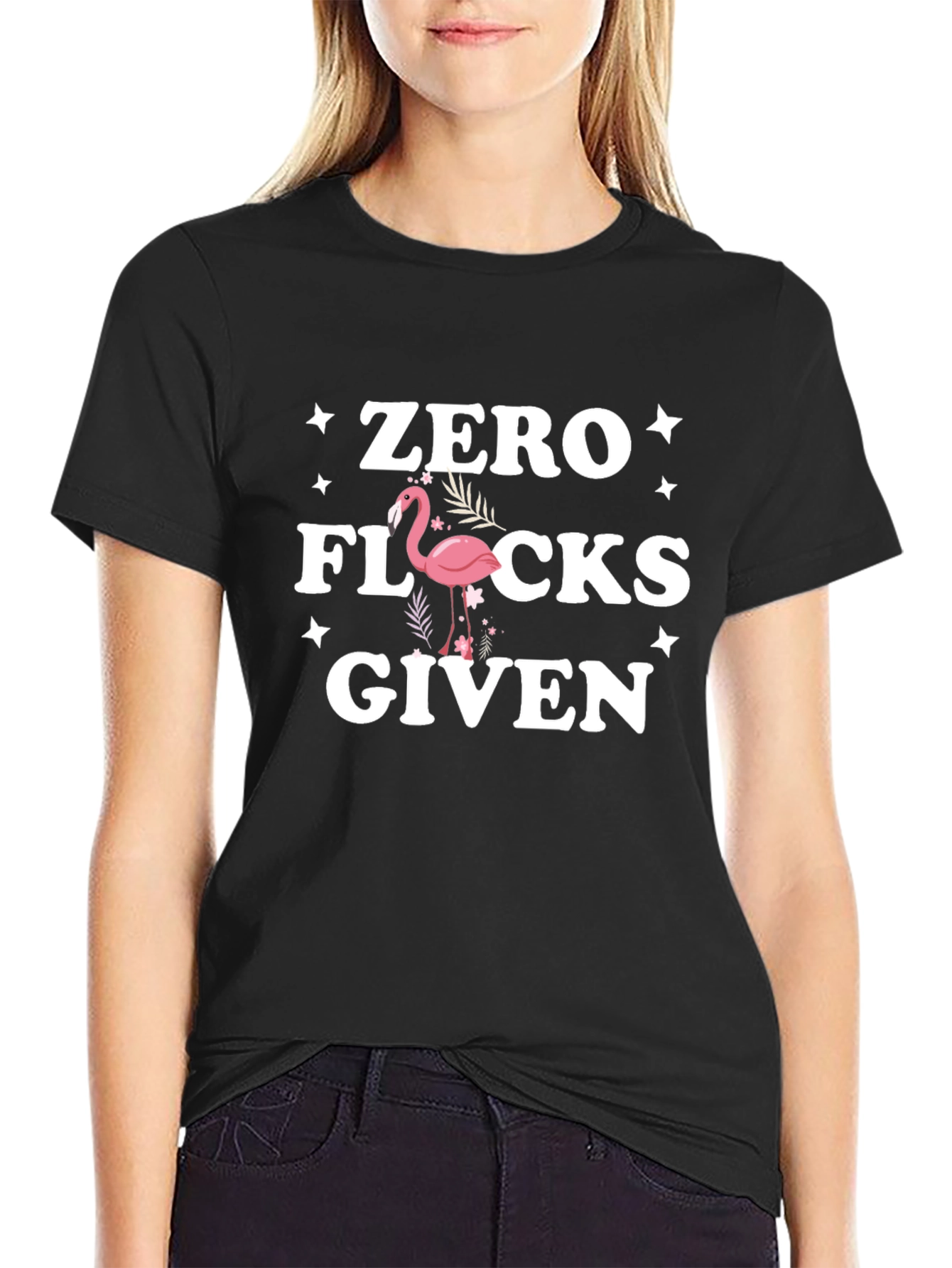 Zero Flocks Given Flamingo Graphic Tee