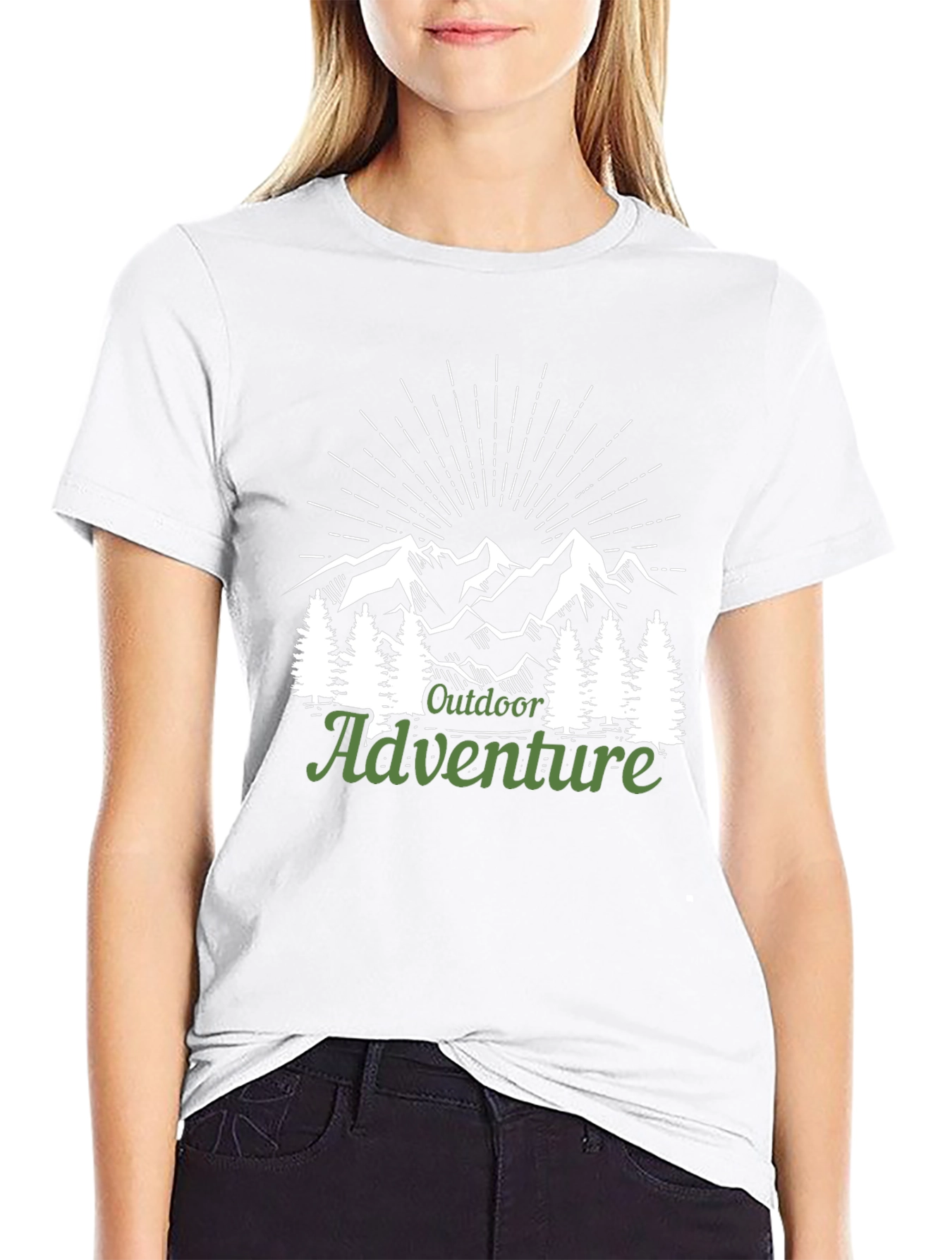 Outdoor Adventure Graphic Tee - Mountain Scene Shirt