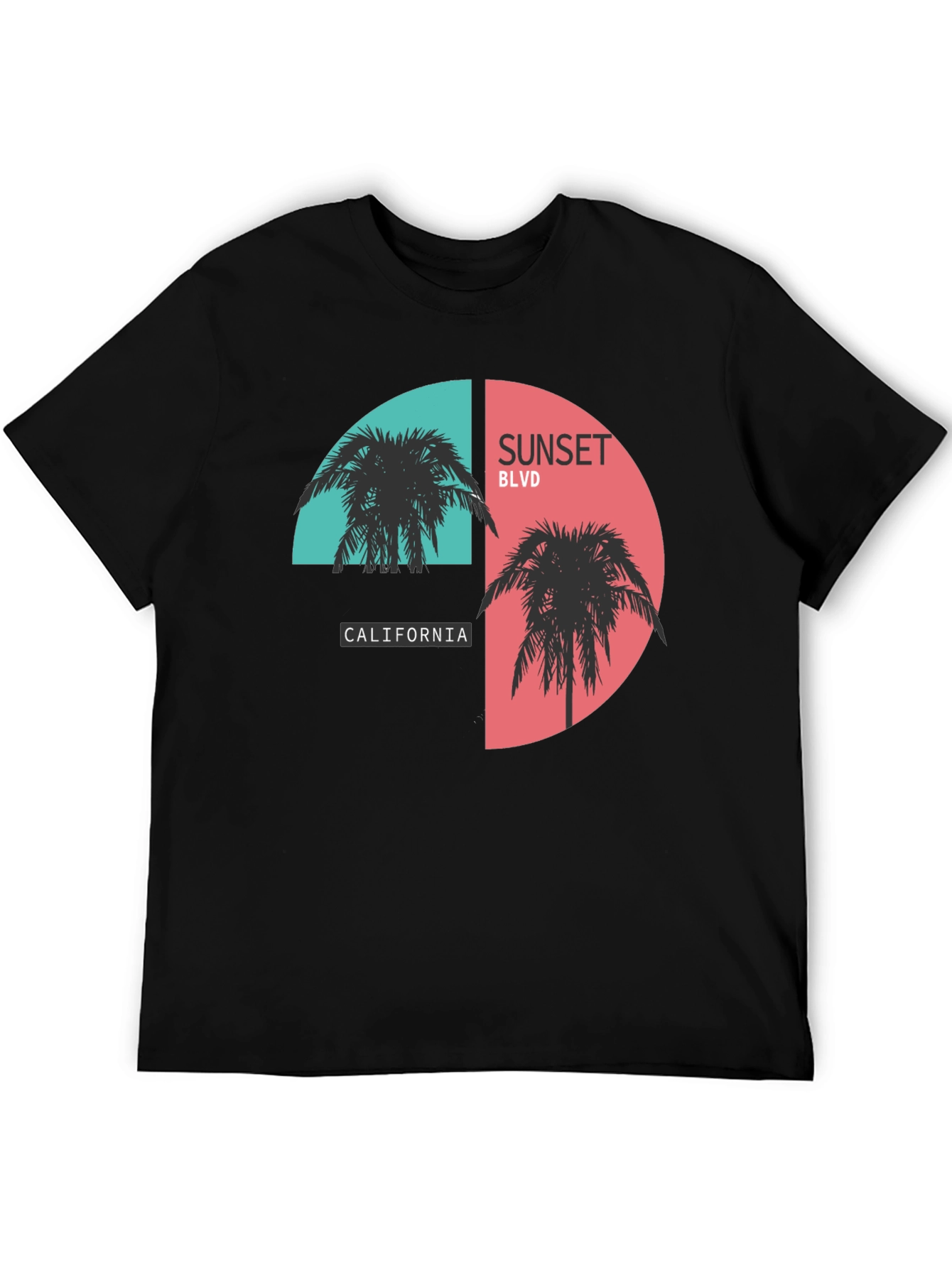Sunset Blvd California Black Graphic Tee