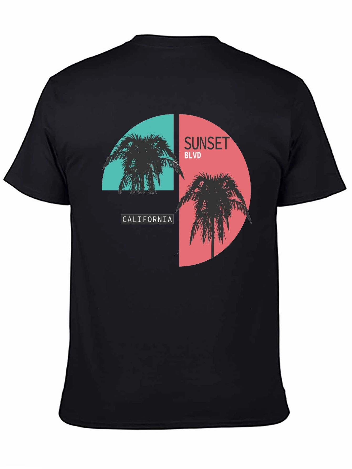 Sunset Blvd California Black Graphic Tee