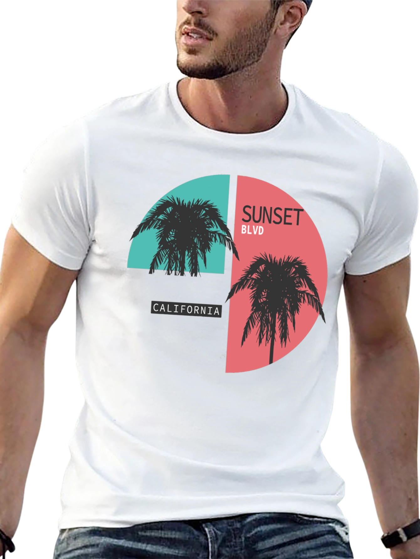 Sunset Blvd California Black Graphic Tee