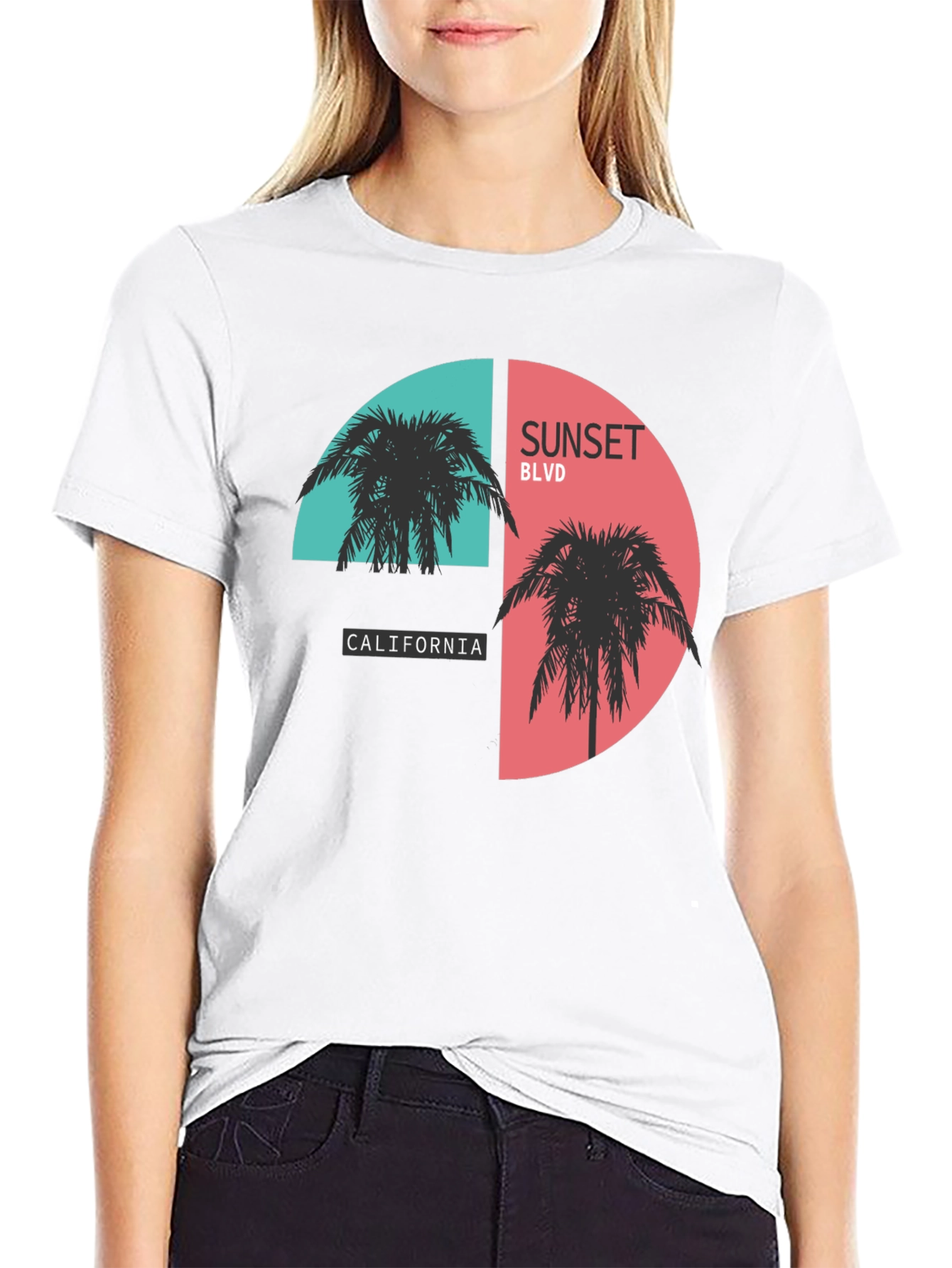 Sunset Blvd California Black Graphic Tee