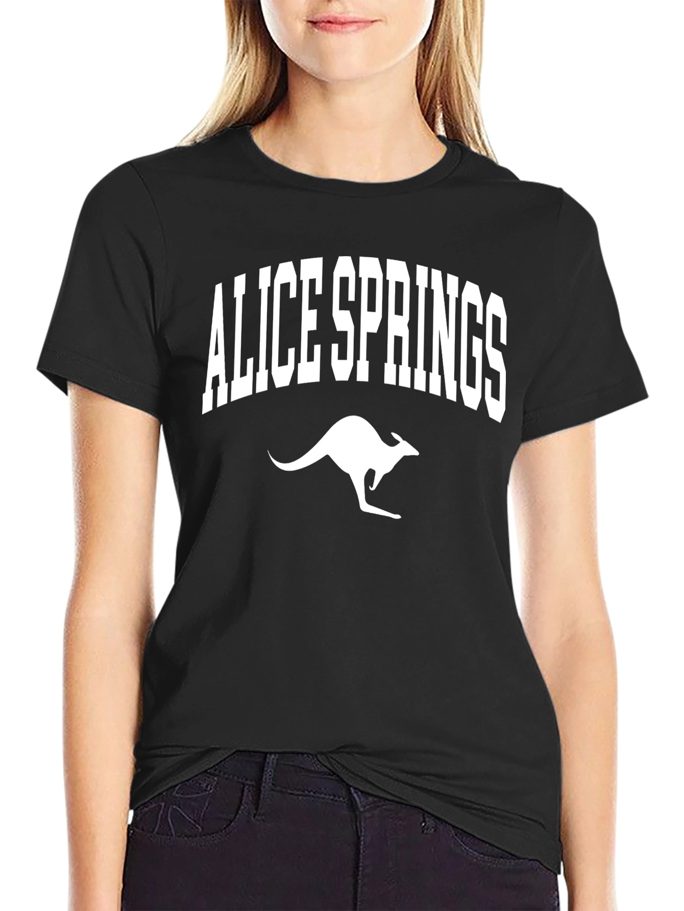 Alice Springs Kangaroo T-Shirt - Black