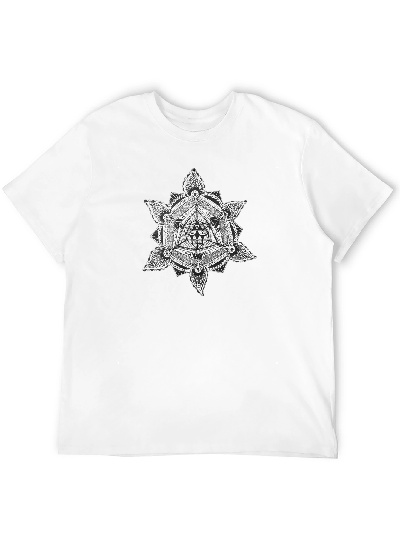 Geometric Mandala Black T-Shirt