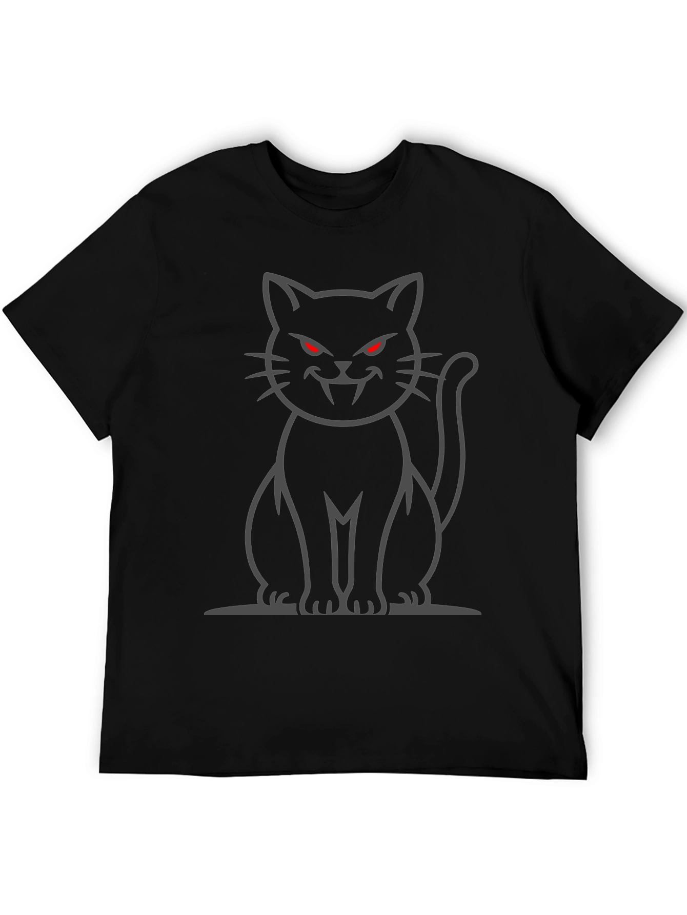 Black Cat Vampire Graphic T-Shirt