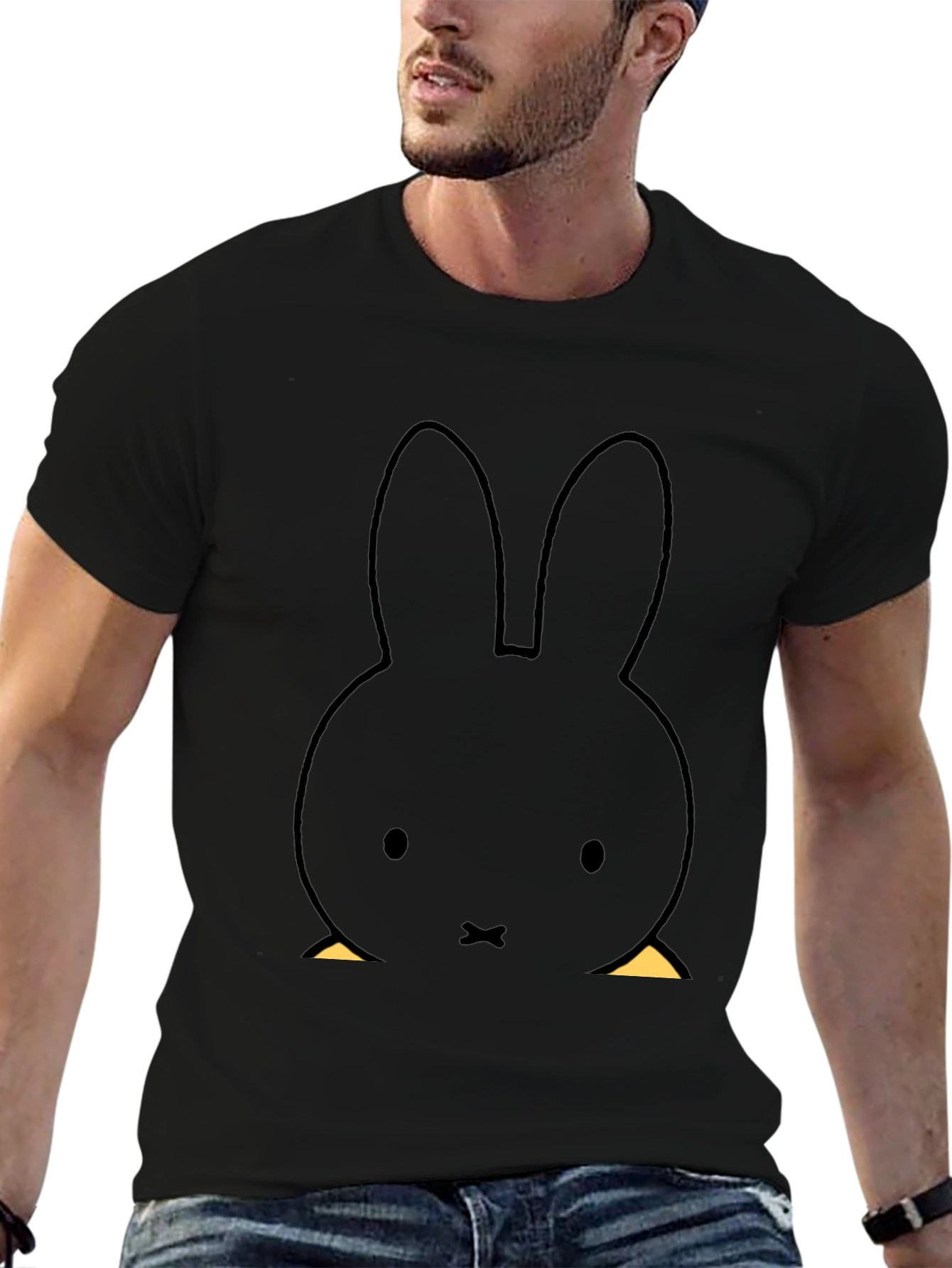 Miffy Bunny Graphic Tee - Unisex Black T-Shirt