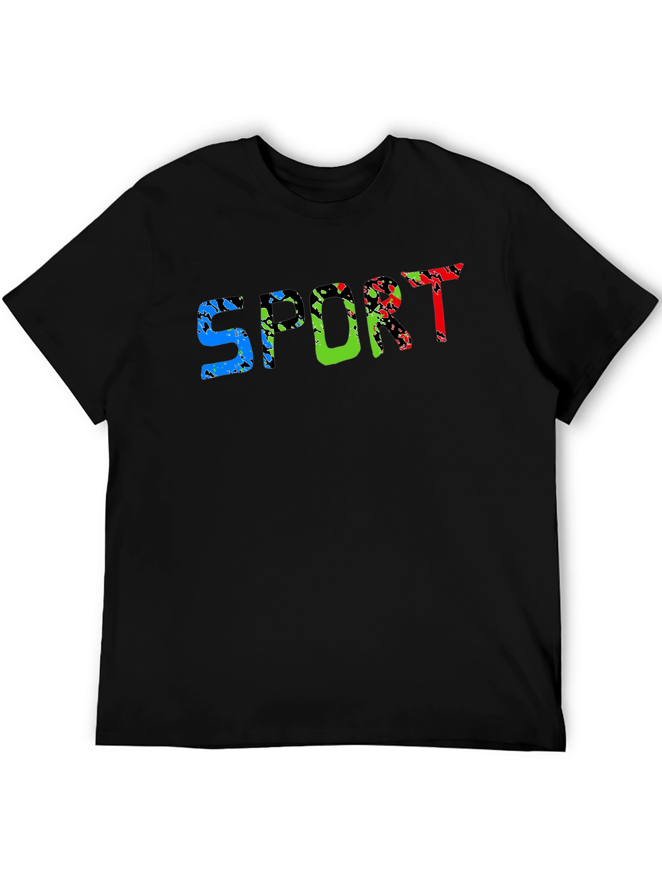 Mens Black Sport Graphic Tee
