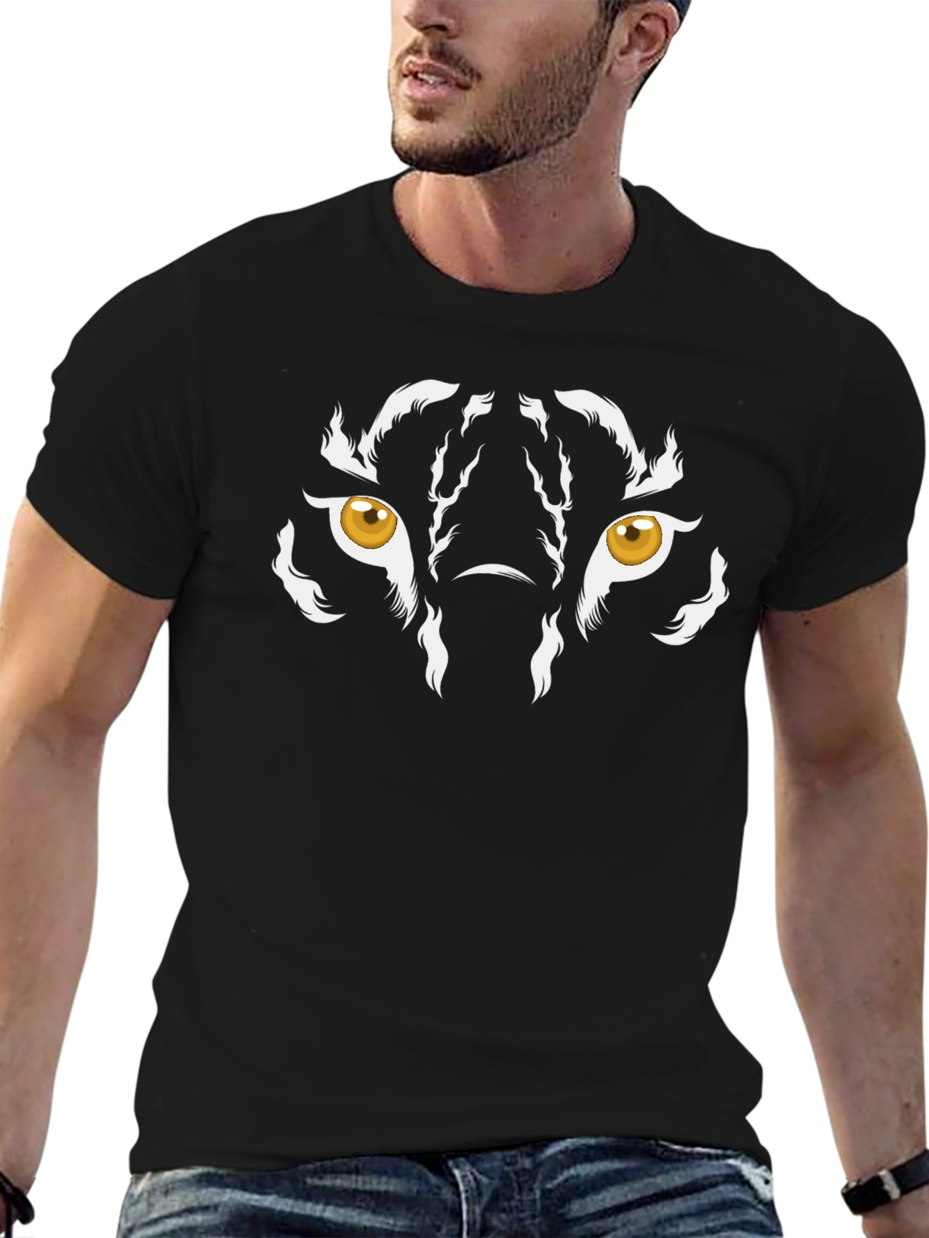 Tiger Eye Graphic Black T-Shirt