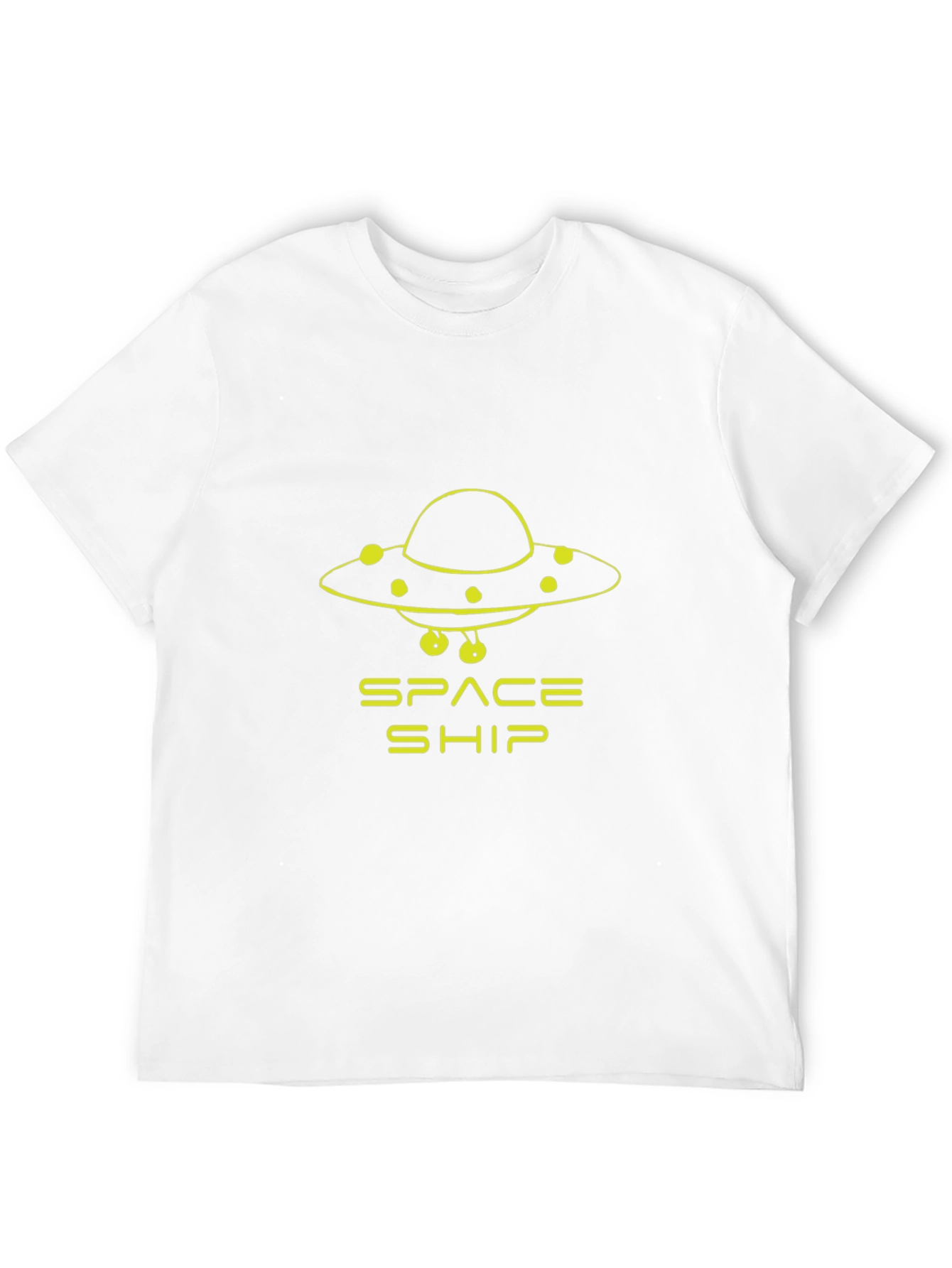 Space Ship UFO Graphic T-Shirt - Black