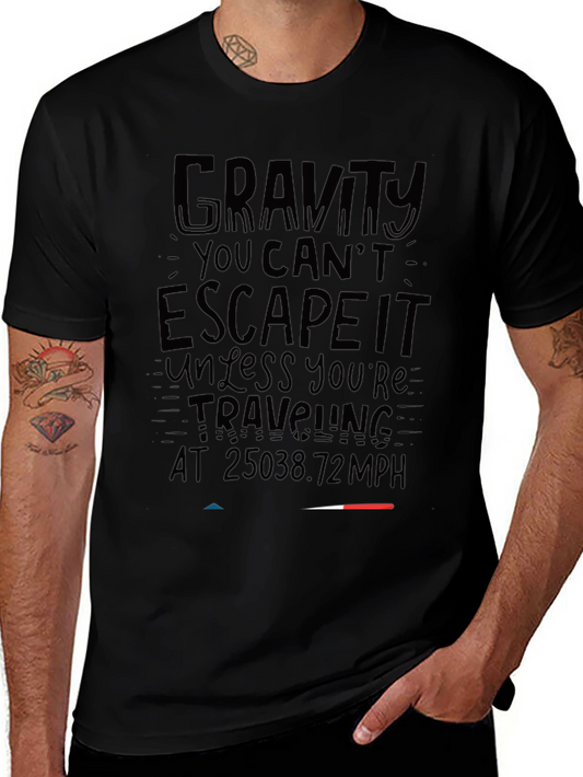 Gravity Escape Speed Black Graphic Tee Shirt