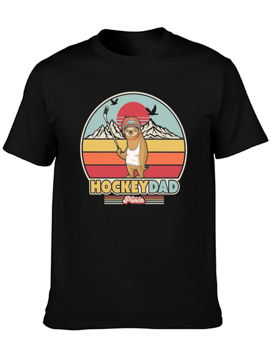 Hockey Dad Sloth T-Shirt - Cool Graphic Tee