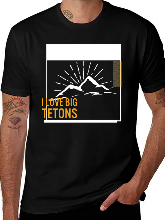 I Love Big Tetons Graphic Tee - Black