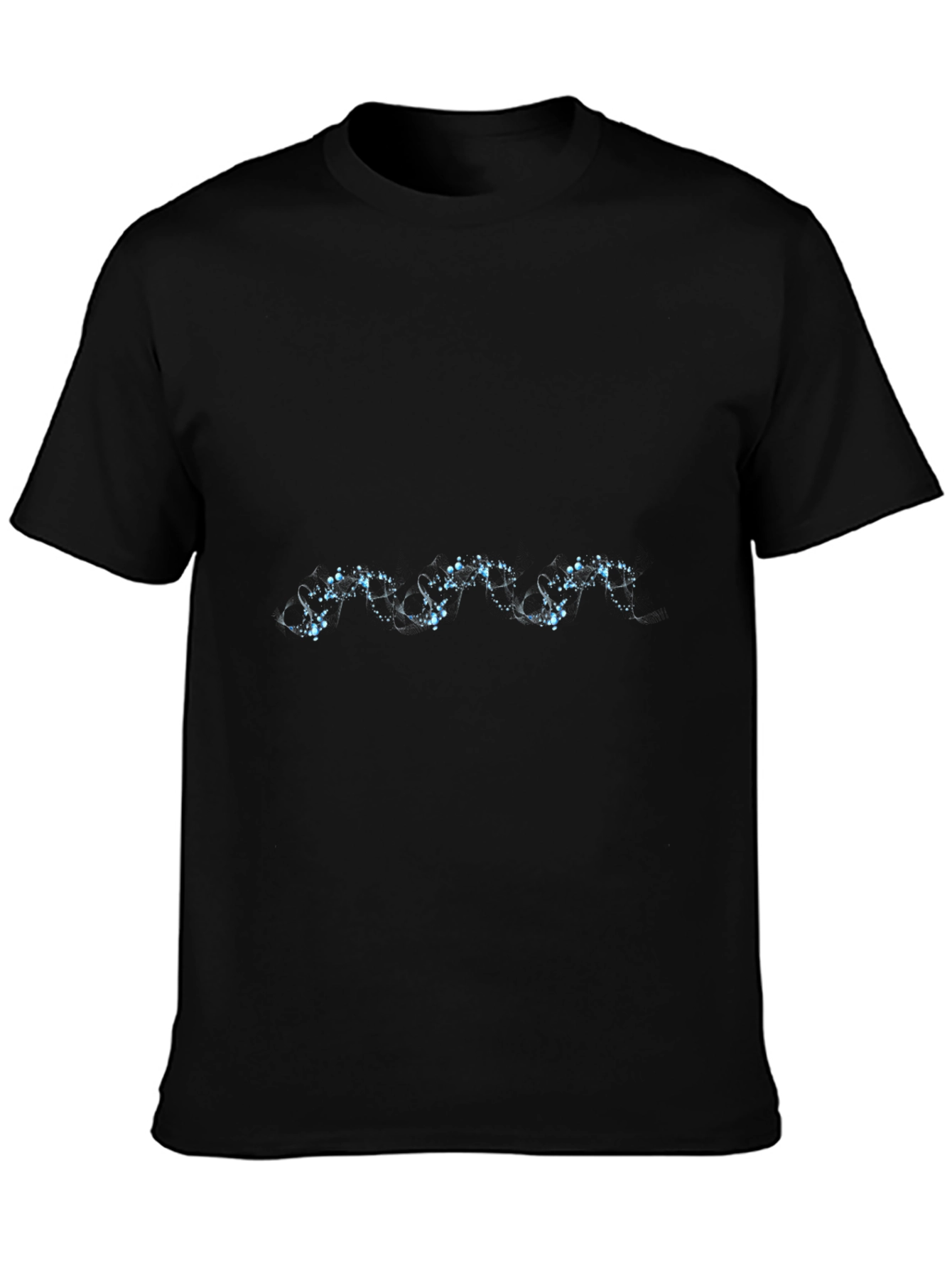 Mens Black T-Shirt with Abstract Blue Design
