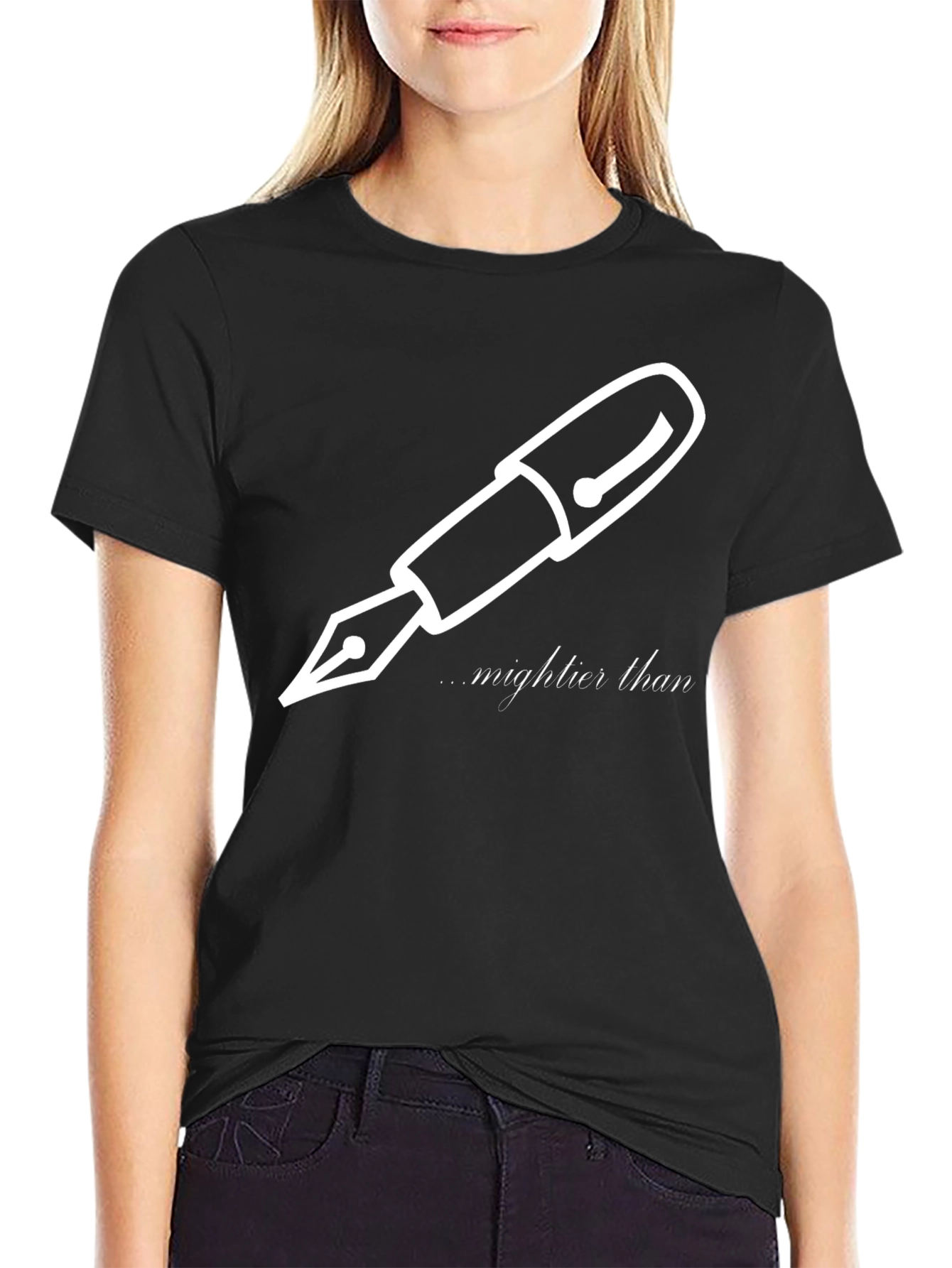 Pen is Mightier T-Shirt - Black Graphic Tee