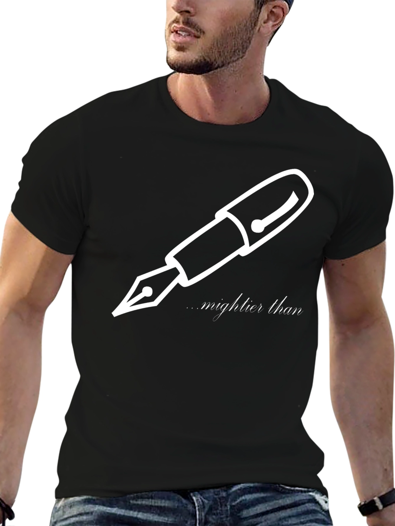 Pen is Mightier T-Shirt - Black Graphic Tee