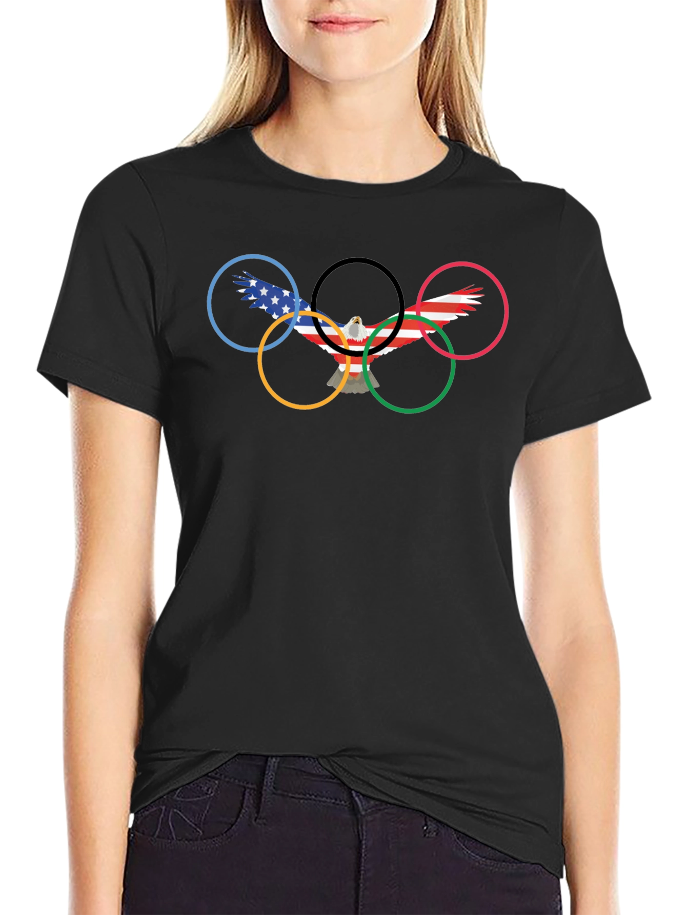 Olympic Rings Eagle Graphic T-Shirt