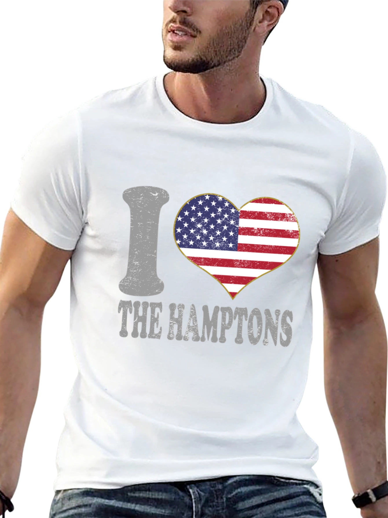 I Heart The Hamptons USA Flag T-Shirt