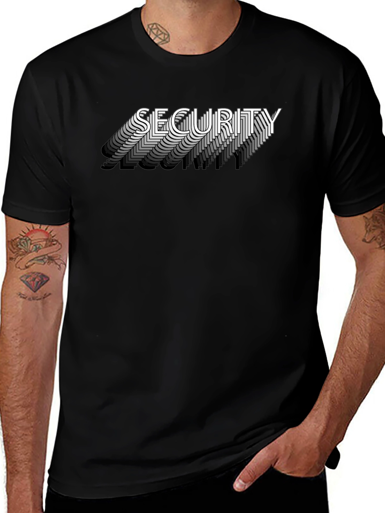 Security Graphic Tee - Cool Layered Shadow Print