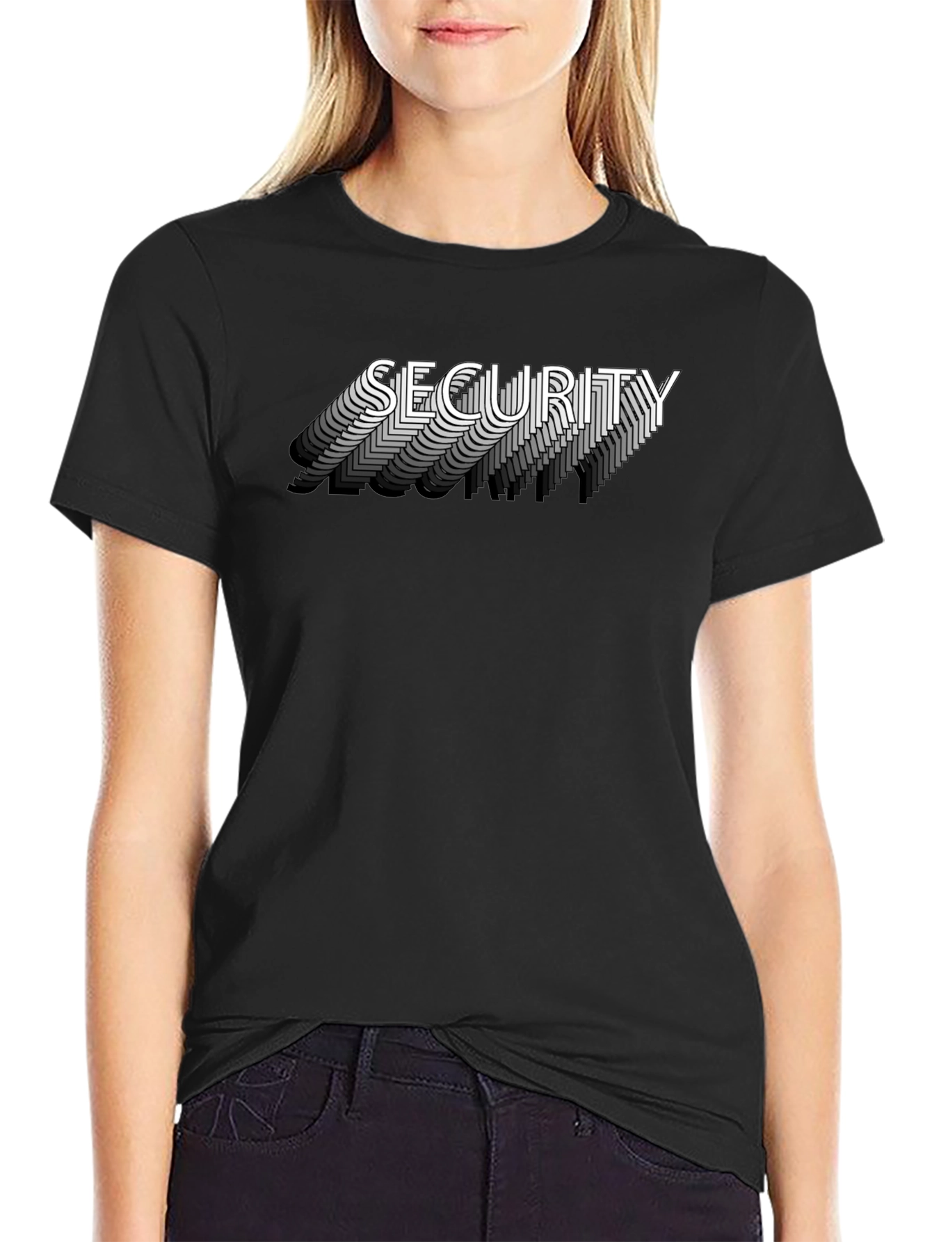 Security Graphic Tee - Cool Layered Shadow Print