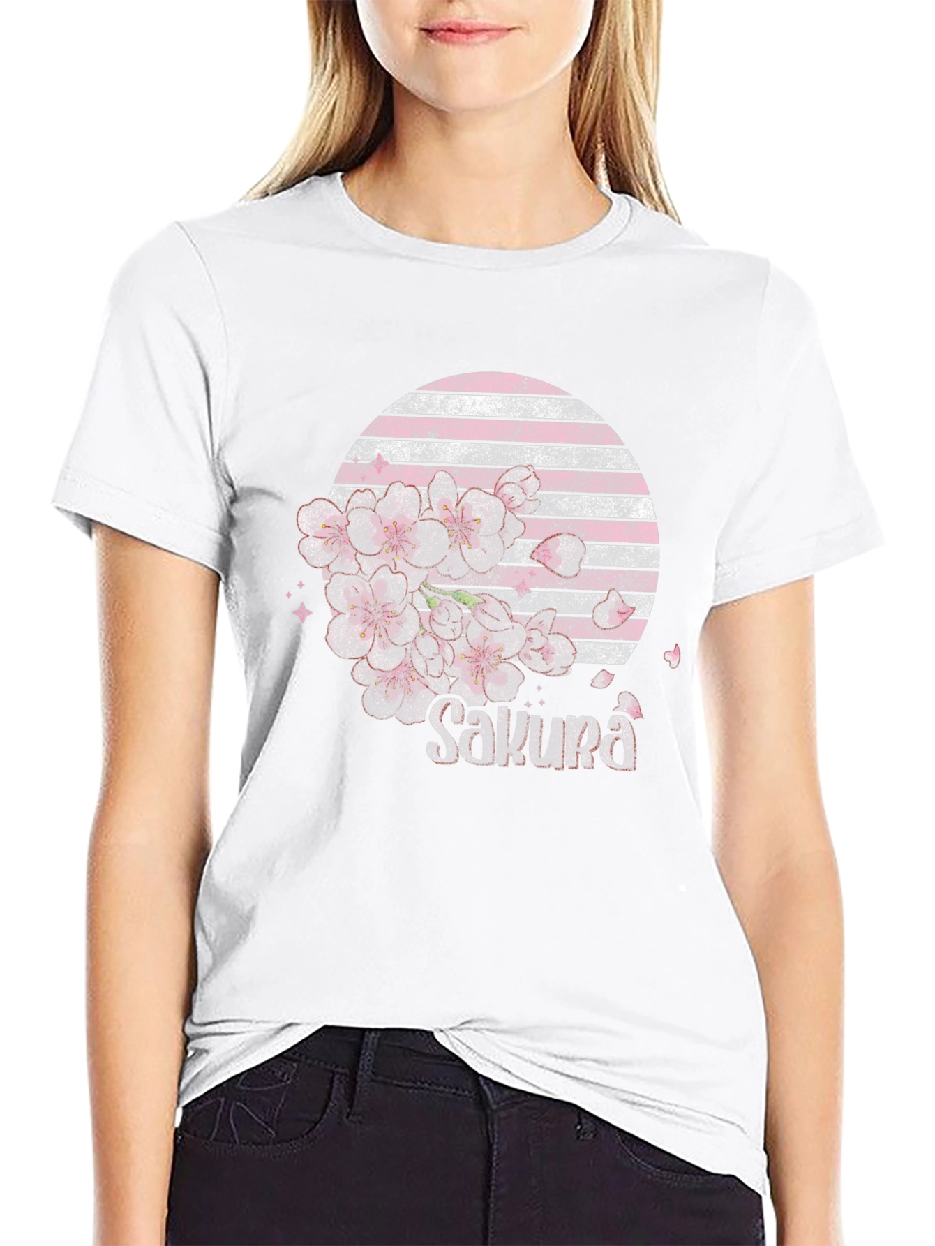 Sakura Blossom Graphic Tee - Stylish Japanese Design