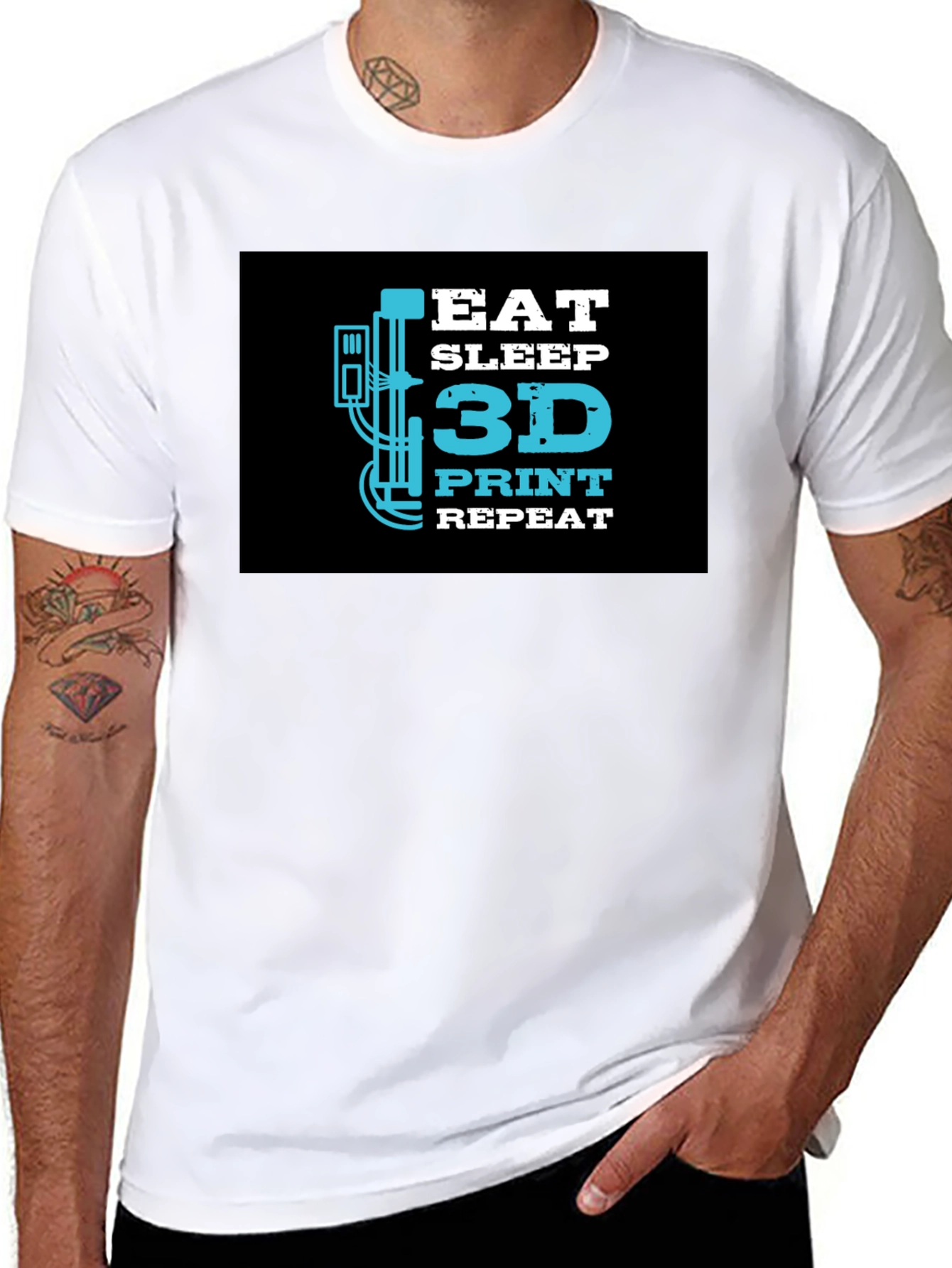Eat Sleep 3D Print Repeat T-Shirt
