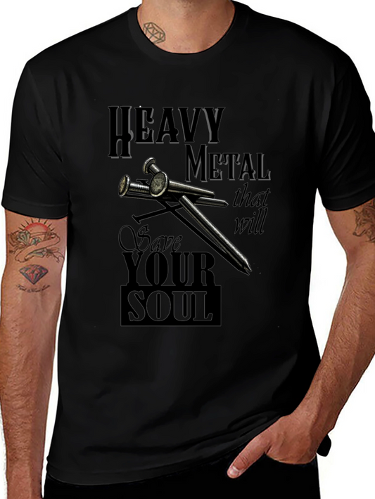 Heavy Metal Save Your Soul Black Graphic T-Shirt