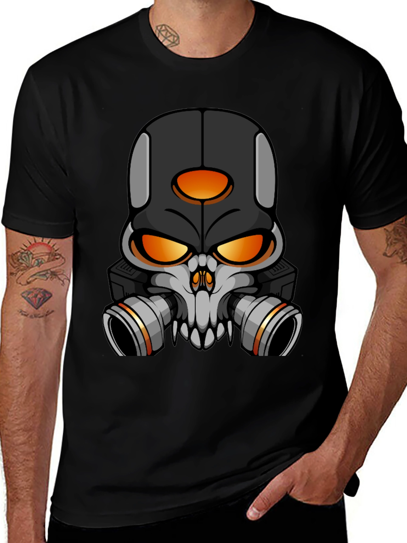 Skull Gas Mask Graphic T-Shirt - Bold Streetwear Style