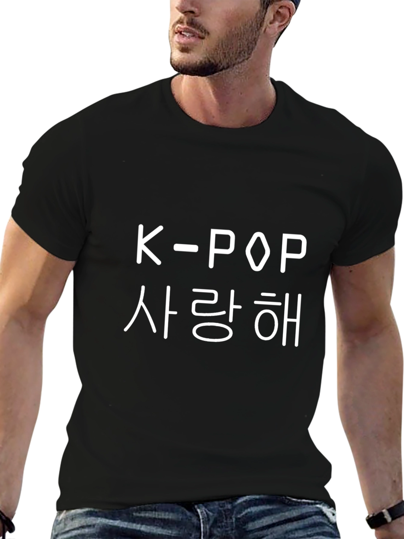 K-Pop Saranghae Black T-Shirt