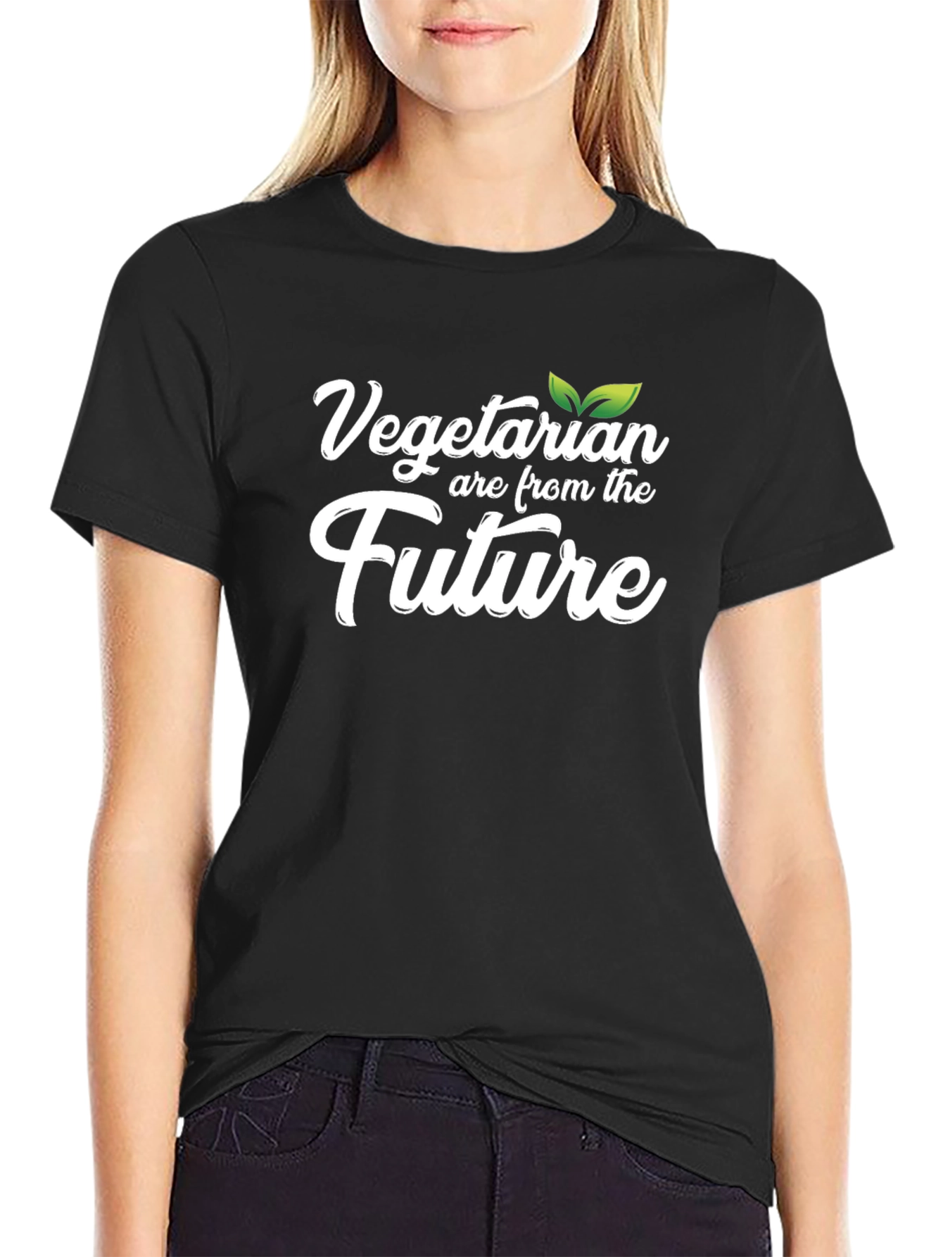 Vegetarian Future Black Graphic T-Shirt