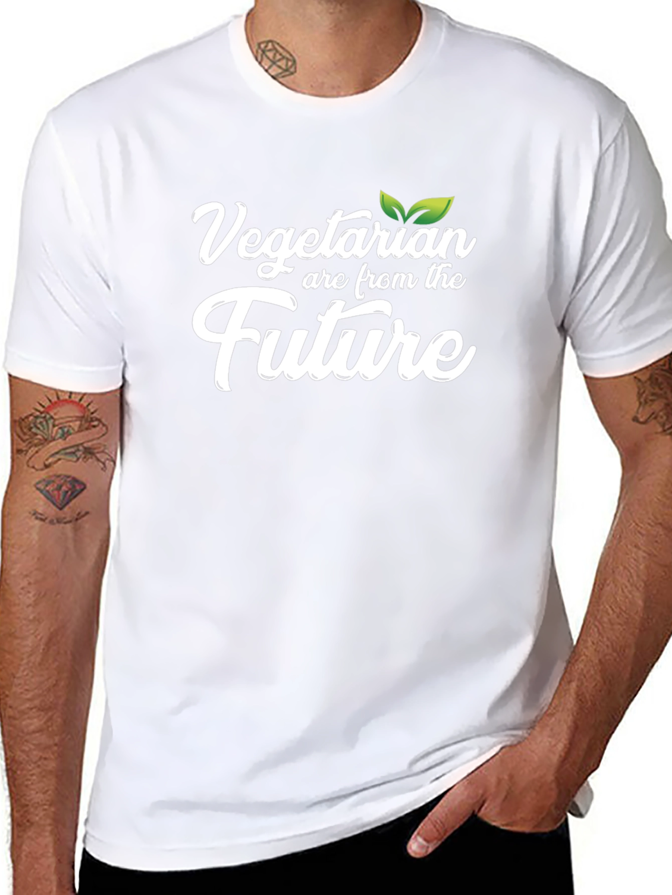 Vegetarian Future Black Graphic T-Shirt