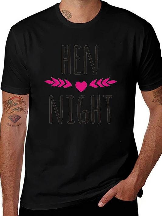Hen Night T-Shirt - Black Crew Neck Party Tee
