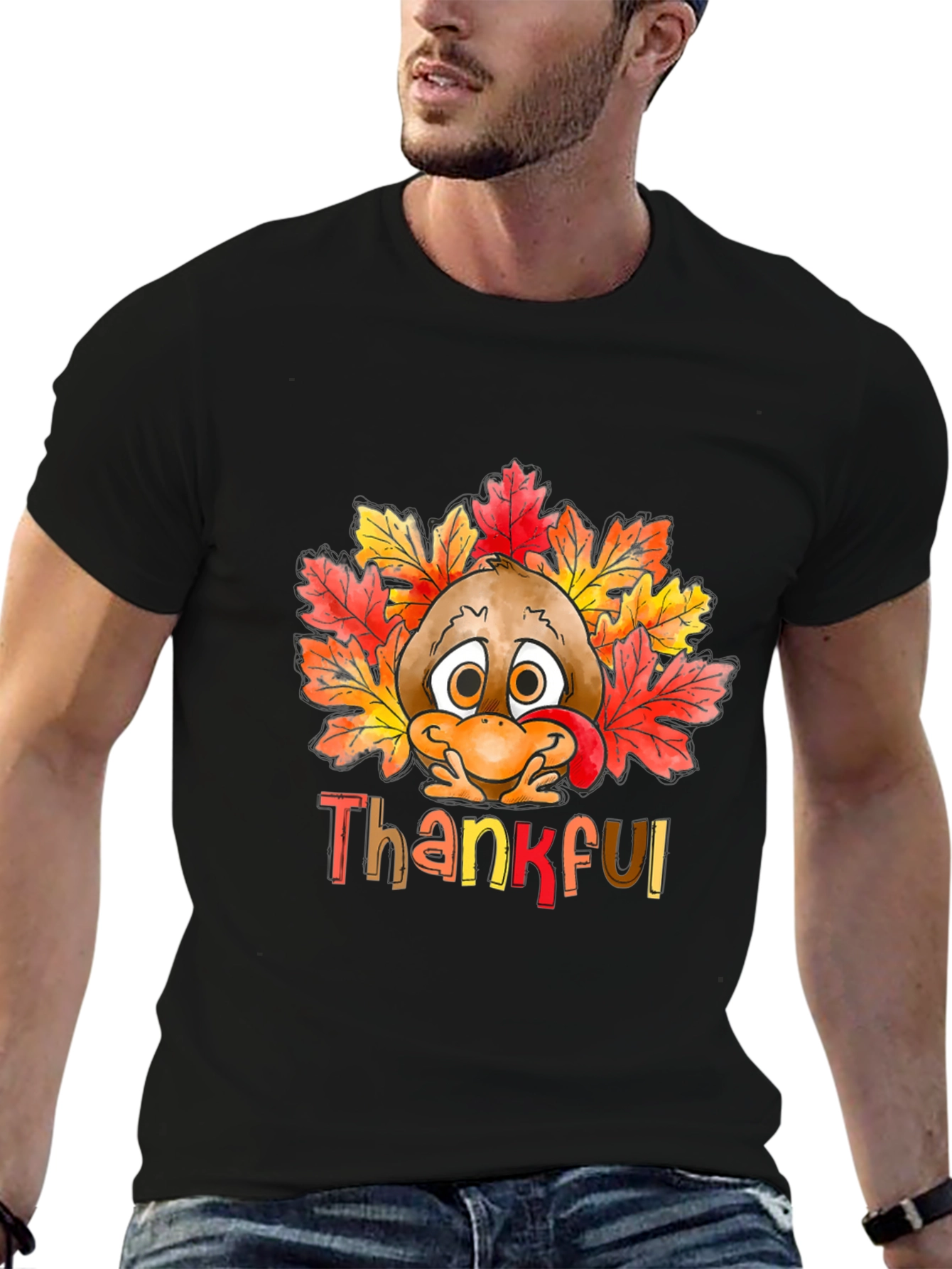 Thankful Turkey Graphic Tee - Thanksgiving Apparel