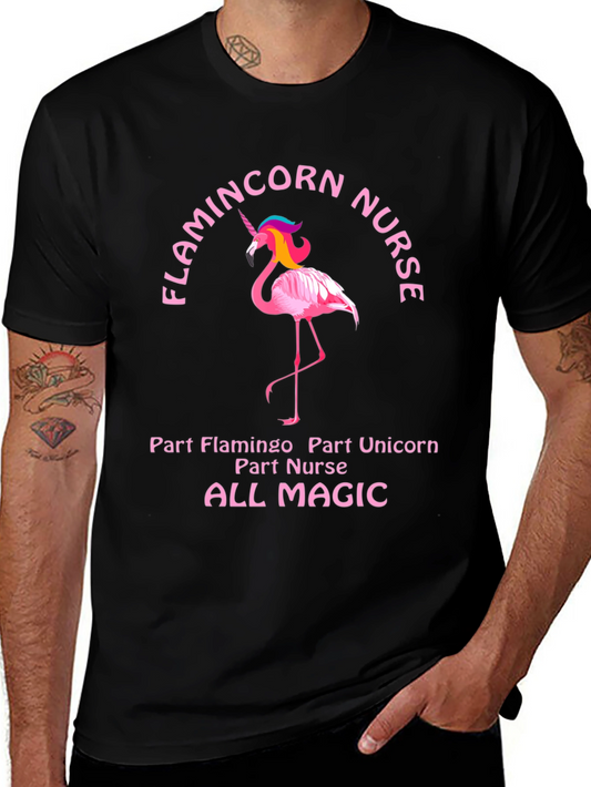 Flaminicorn Nurse T-Shirt - Magical Flamingo Unicorn Design