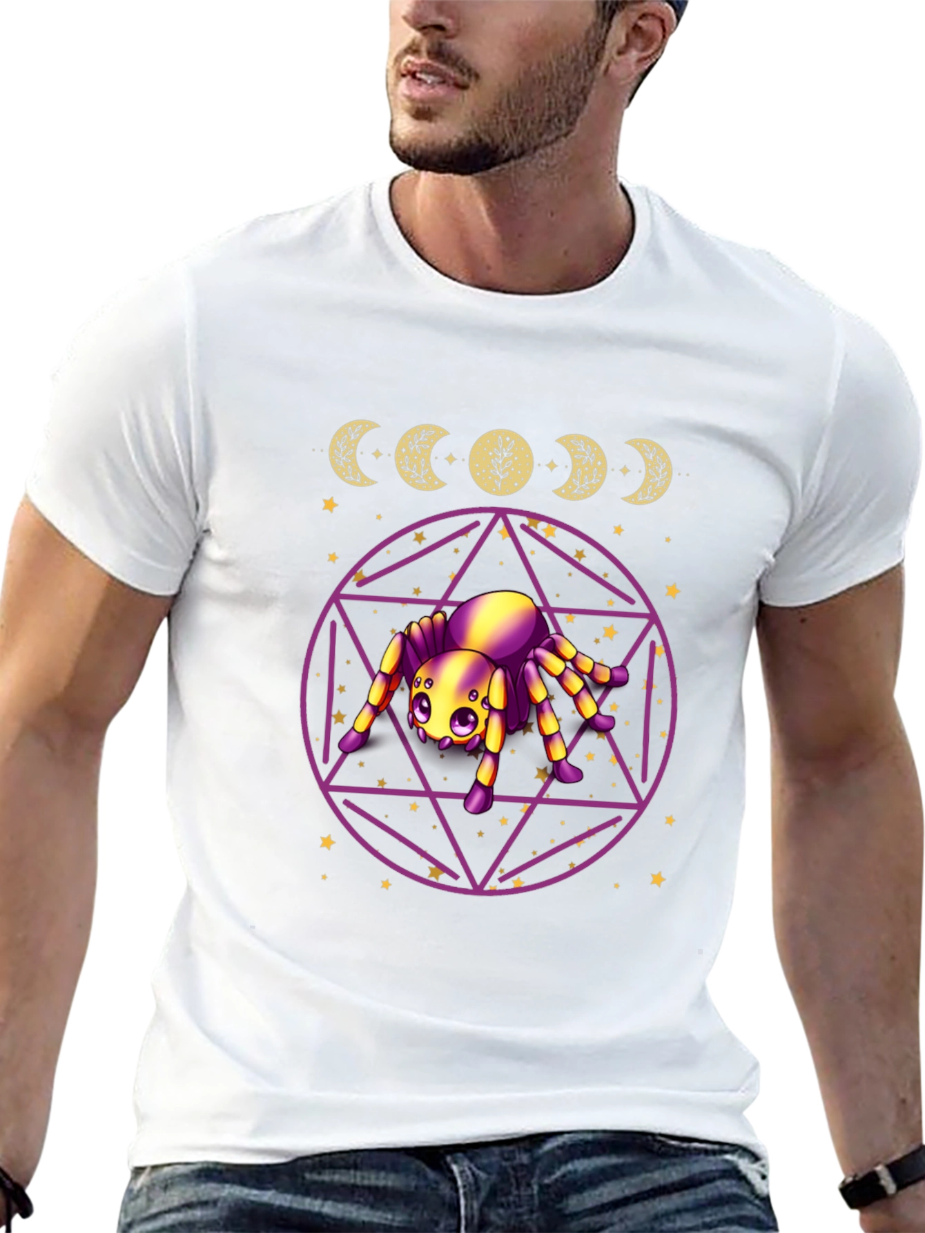 Mystic Spider Moon Phase Graphic Tee