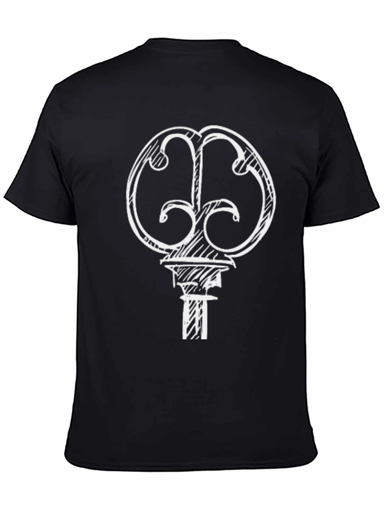 Abstract Key Graphic T-Shirt - Black