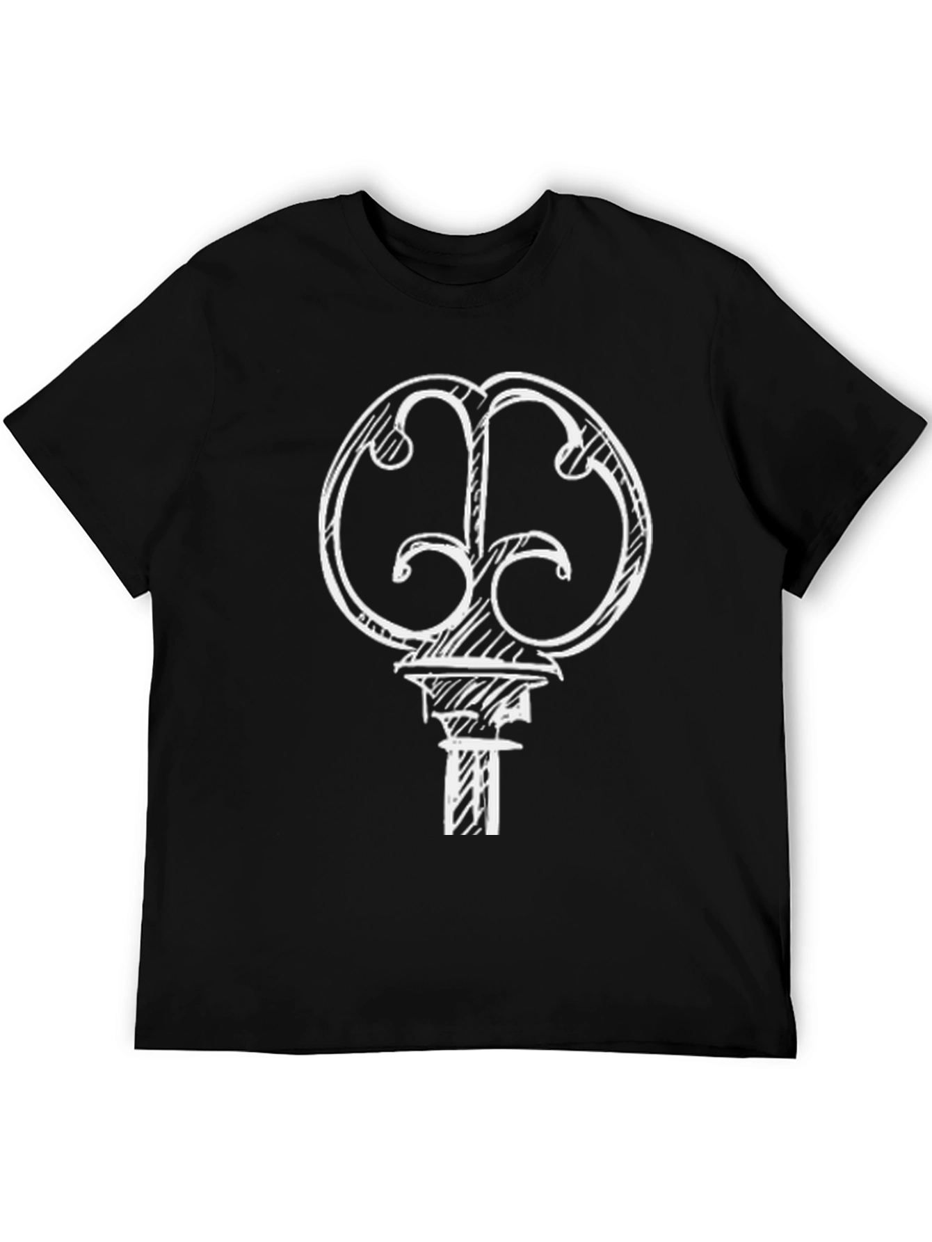 Abstract Key Graphic T-Shirt - Black