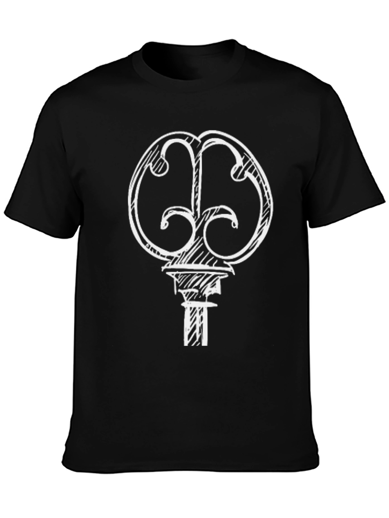 Abstract Key Graphic T-Shirt - Black