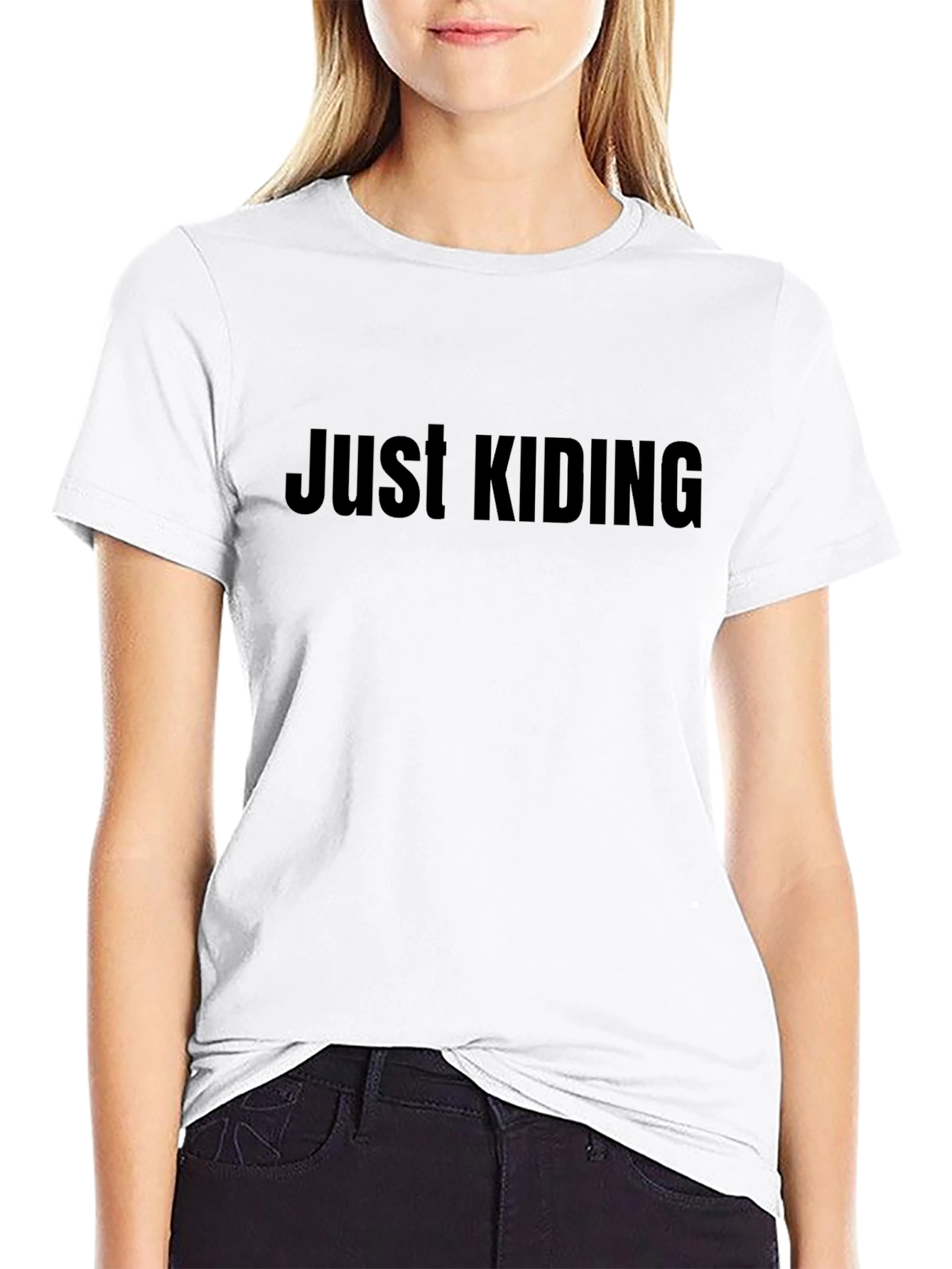 Just Kiding Graphic Tee - Casual Black T-Shirt