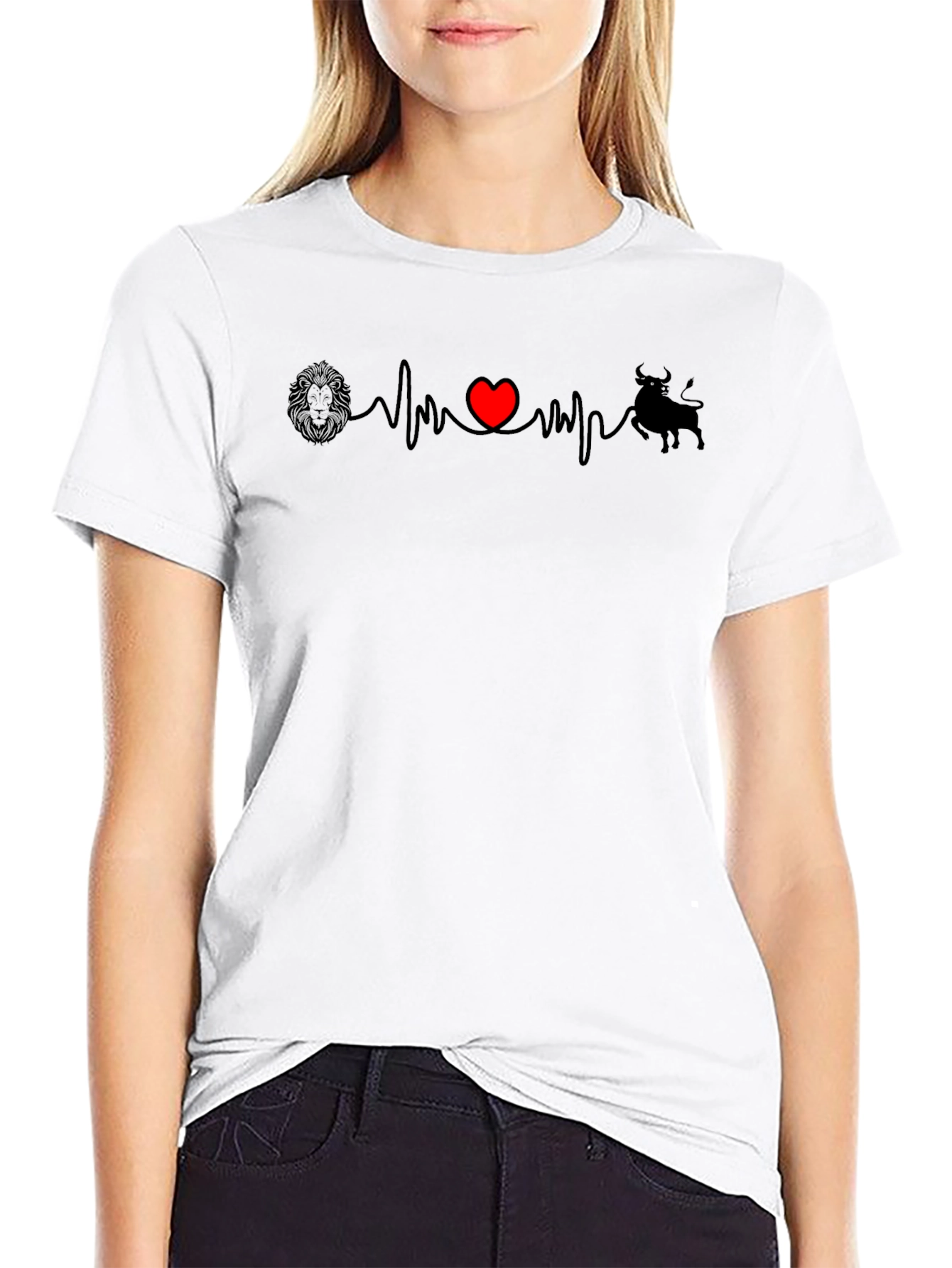 Lion Heart Bull Mens Graphic T-Shirt