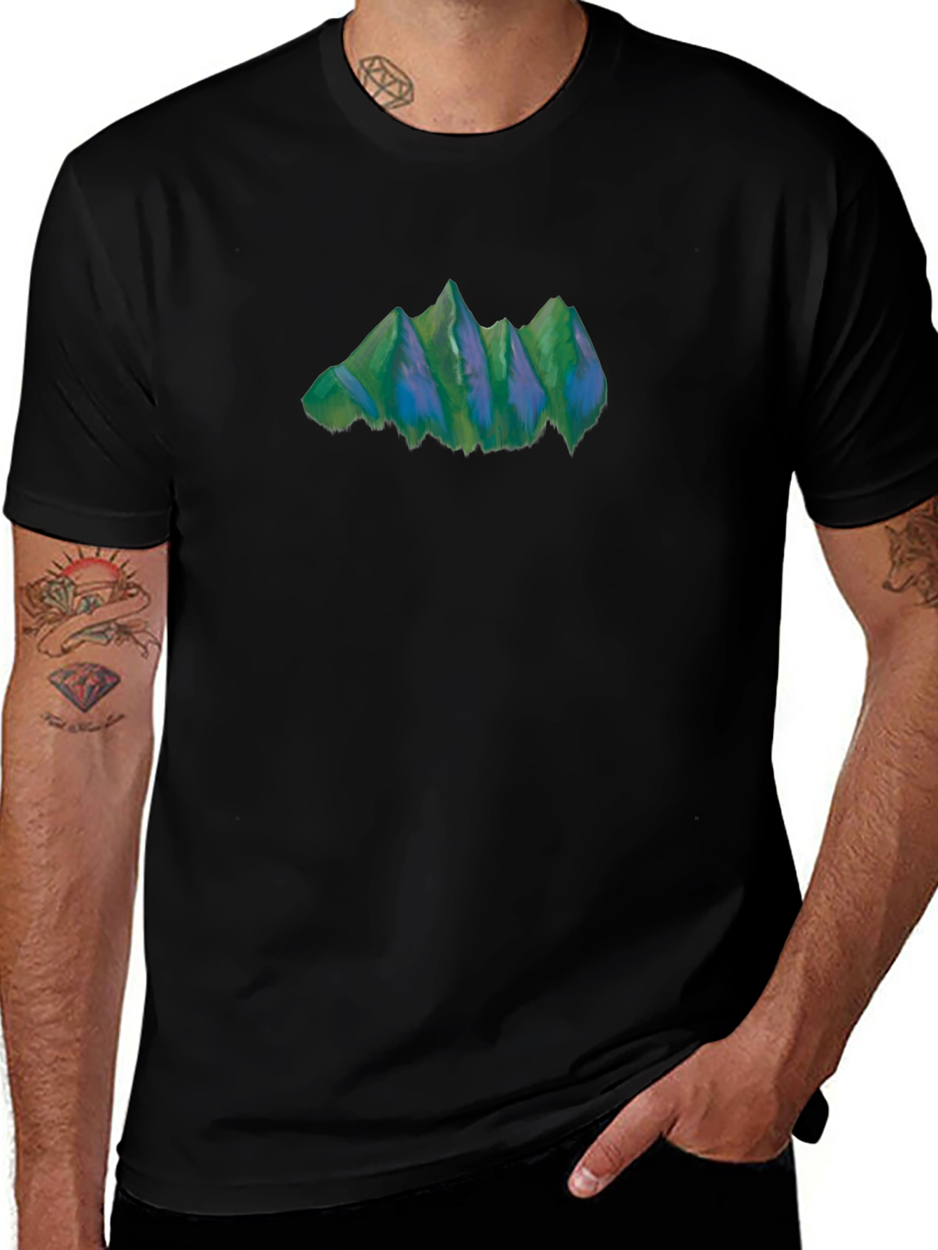 Mountain Graphic Tee - Nature Inspired Black T-Shirt